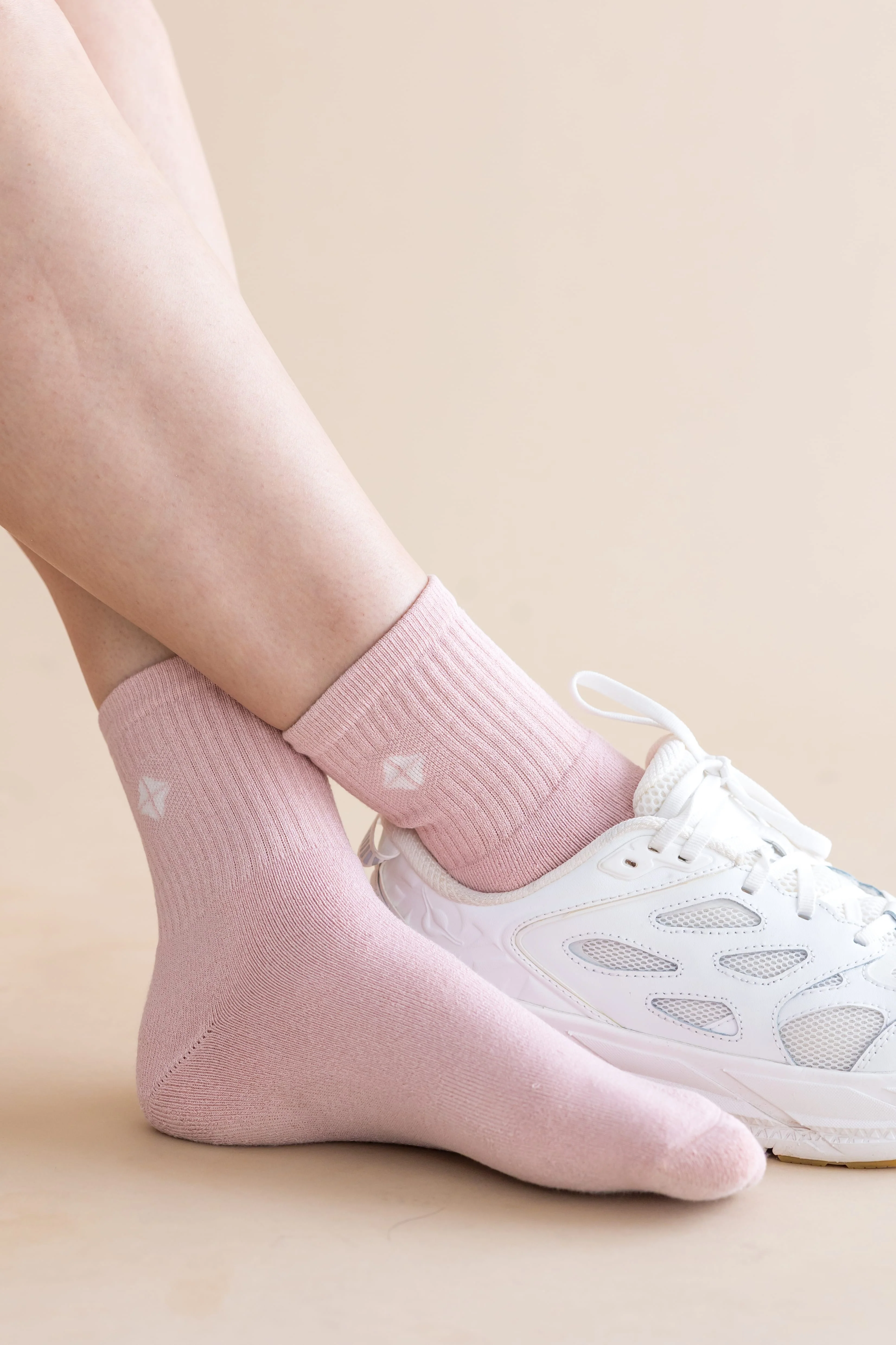 Adult Crew Socks in Blush