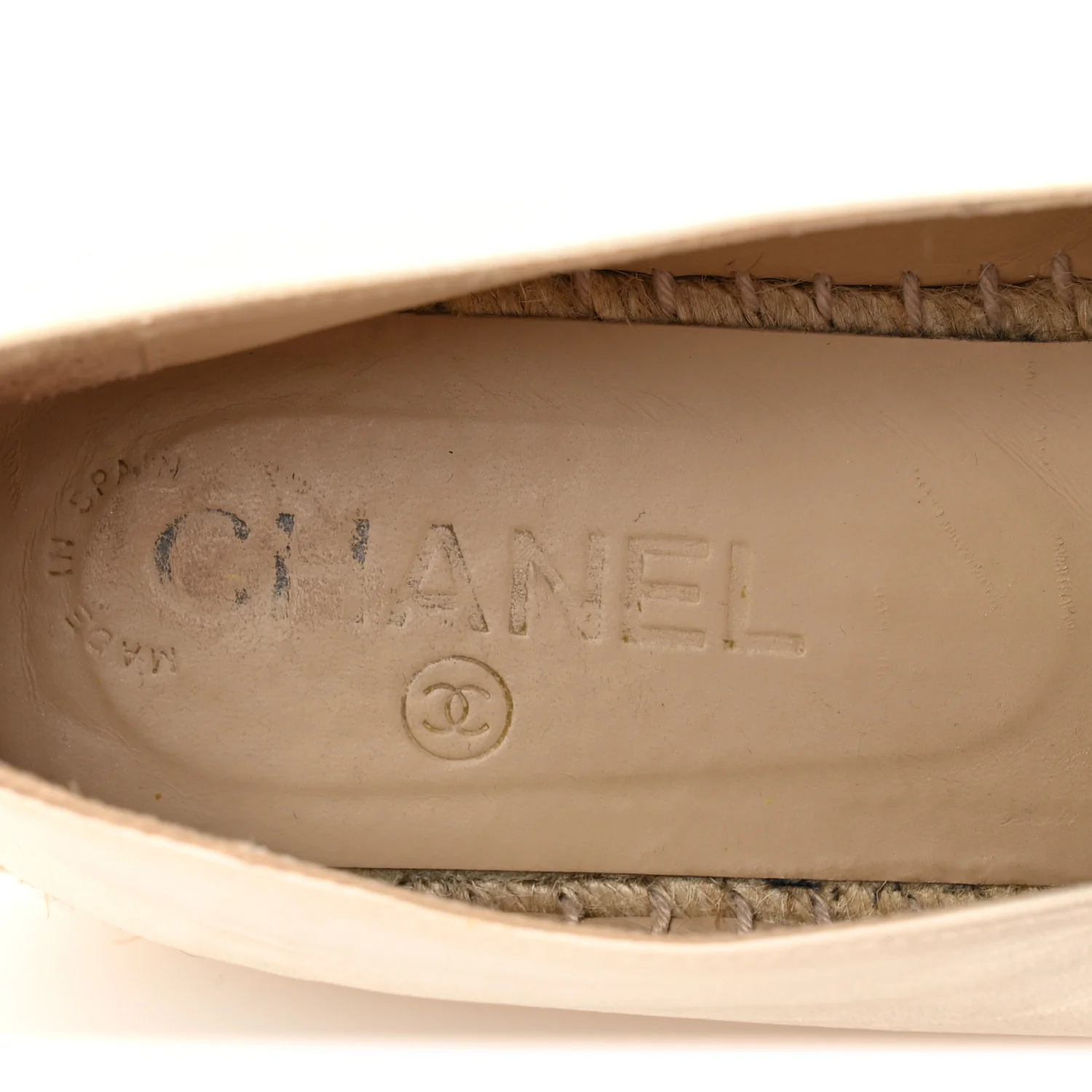 Lambskin CC Espadrilles 38 White Black