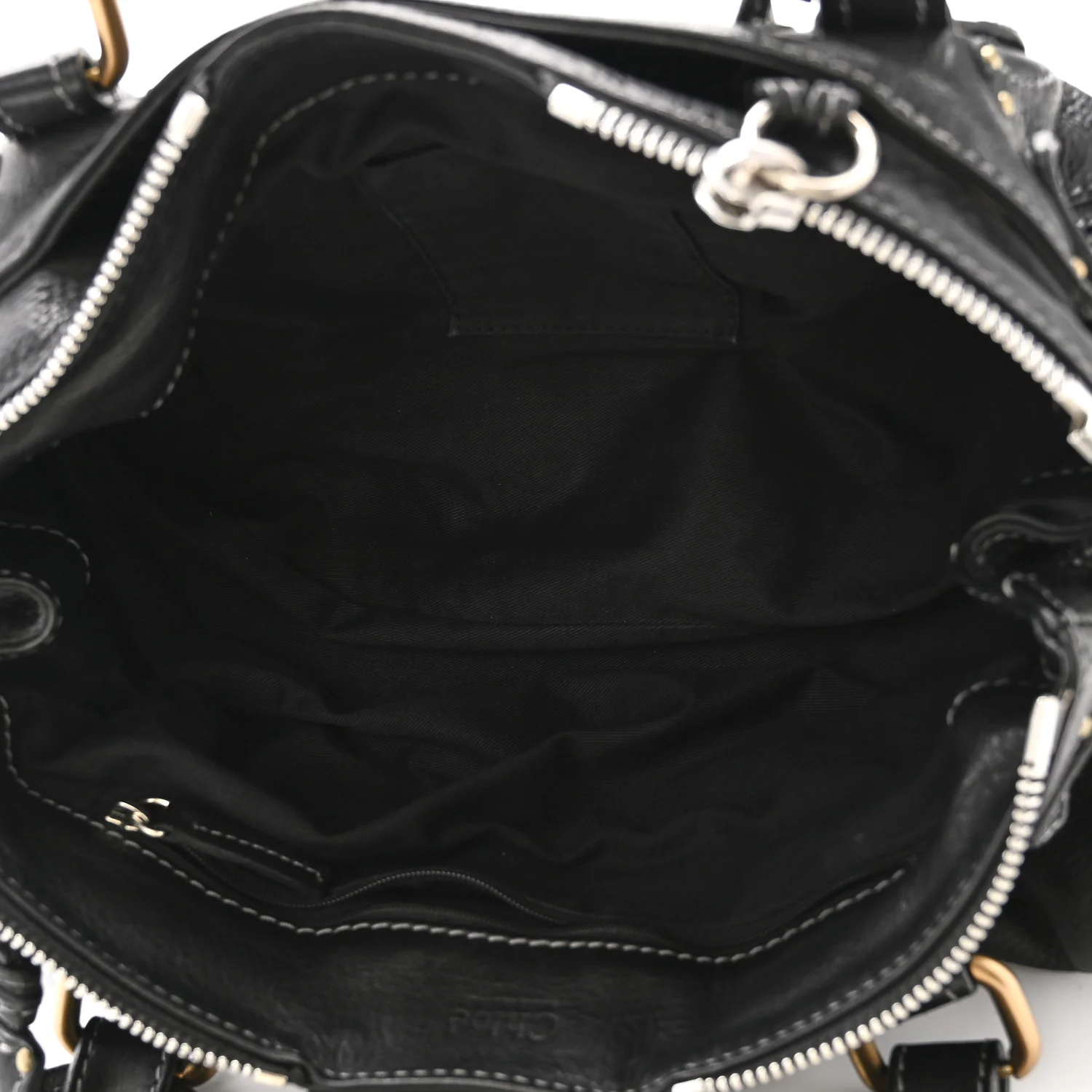 Calfskin Medium Paddington Satchel Black