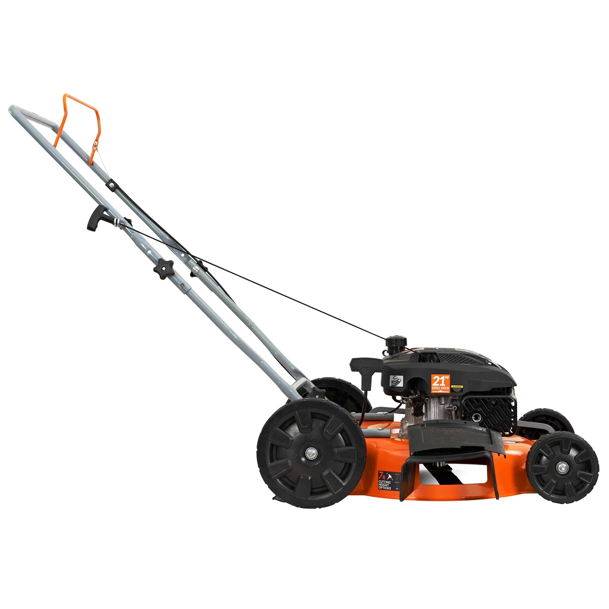 21 in 170cc 2 in 1 Gas Walk Behind Push Lawn Mower with High Rear Wheels Image 4