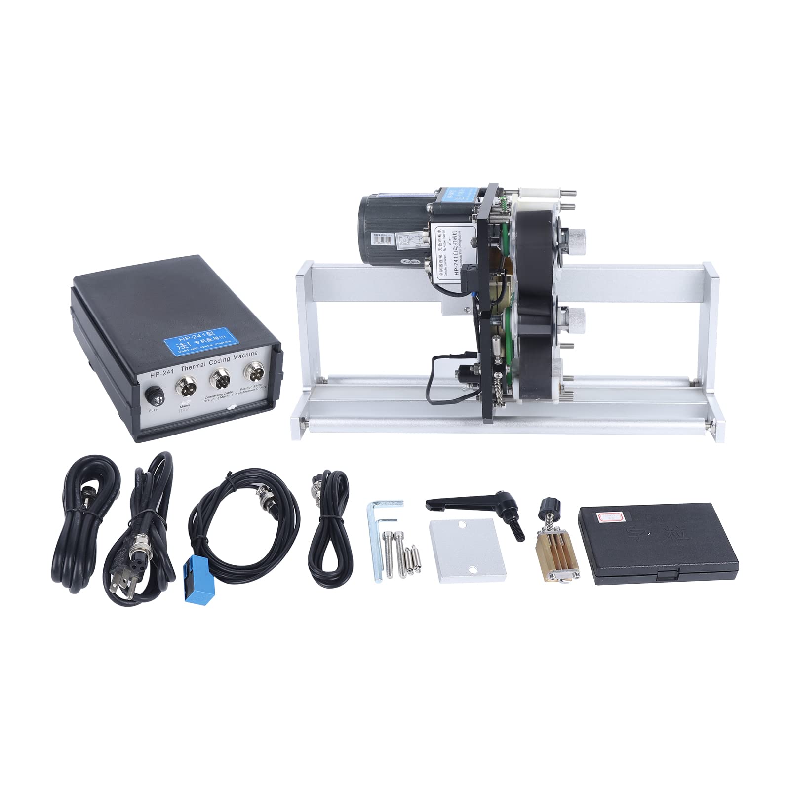 Coding Machine, Automatic Coding Machine Thermal Printing Ribbon Coding Printer Automatic Synchronization Tacking Ribbon Thermal Coding Machine, 120 Times/Minute, 16.5X7.8X9.8 Inch