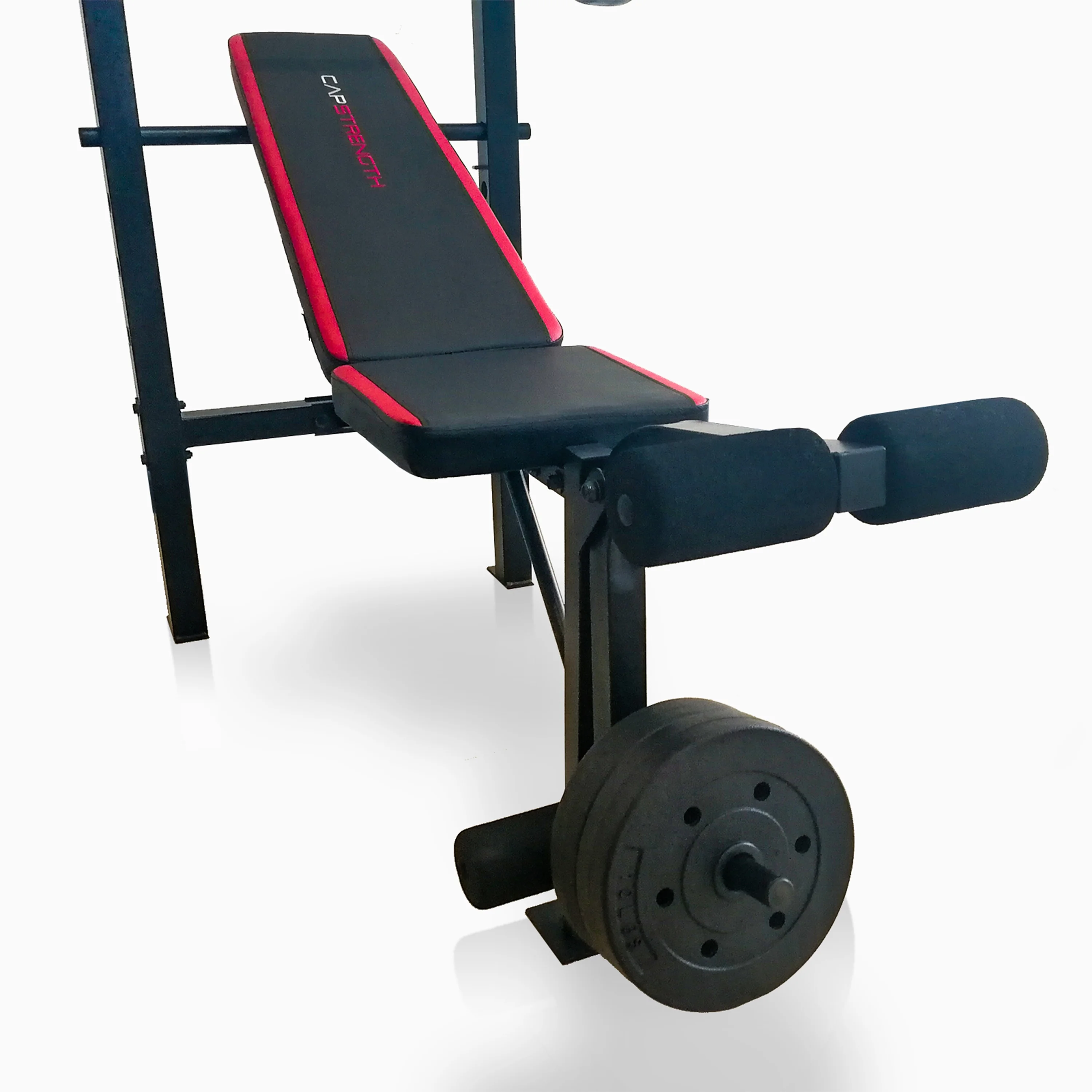 Adjustable Standard Combo Weight Bench with Rack and Leg Extension and 90 lb. Vinyl Weight Set - Image 3