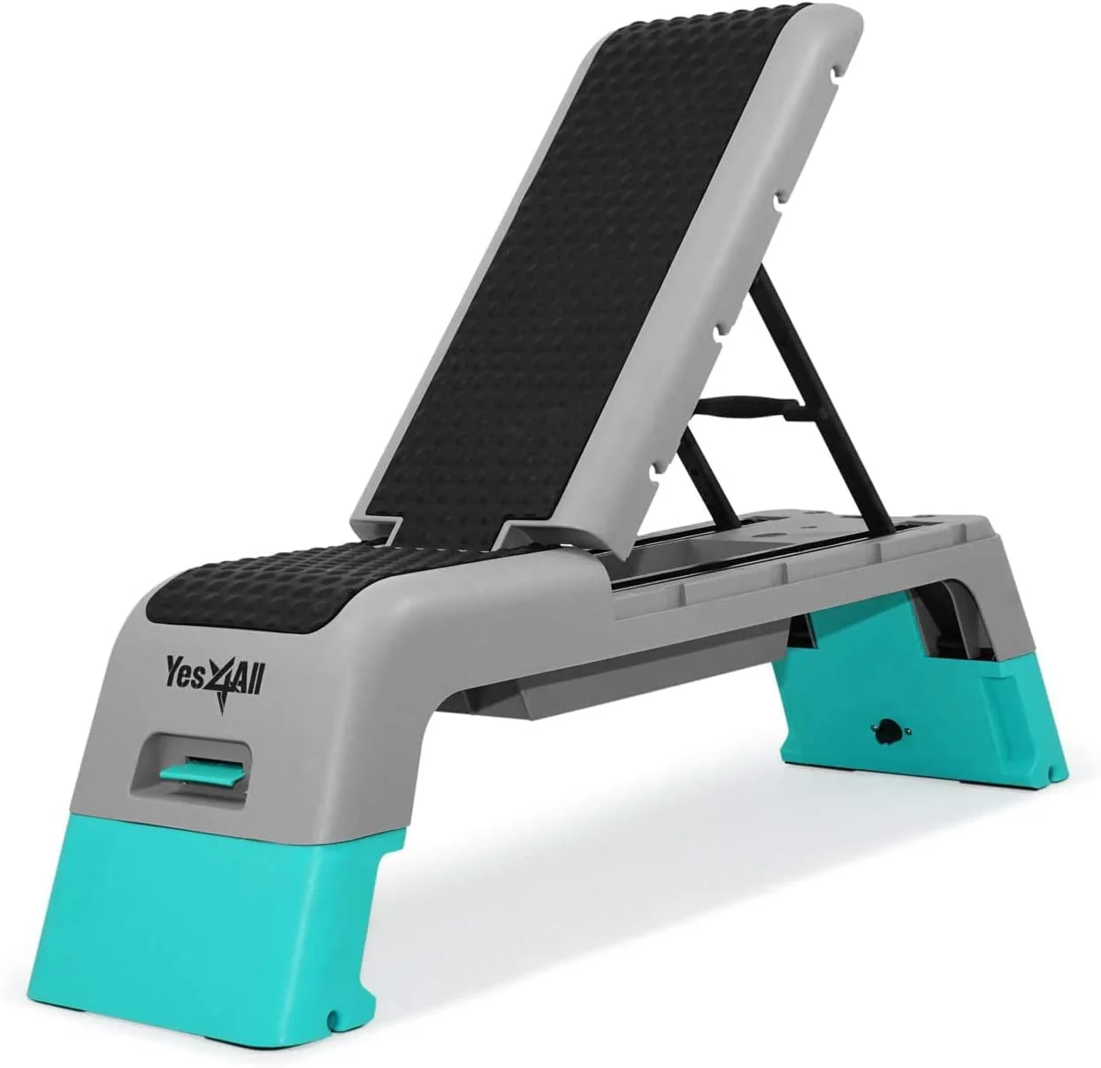 Yes4all Multifunctional Fitness Aerobic Step Platform and Aerobic Deck, Blue and Grey