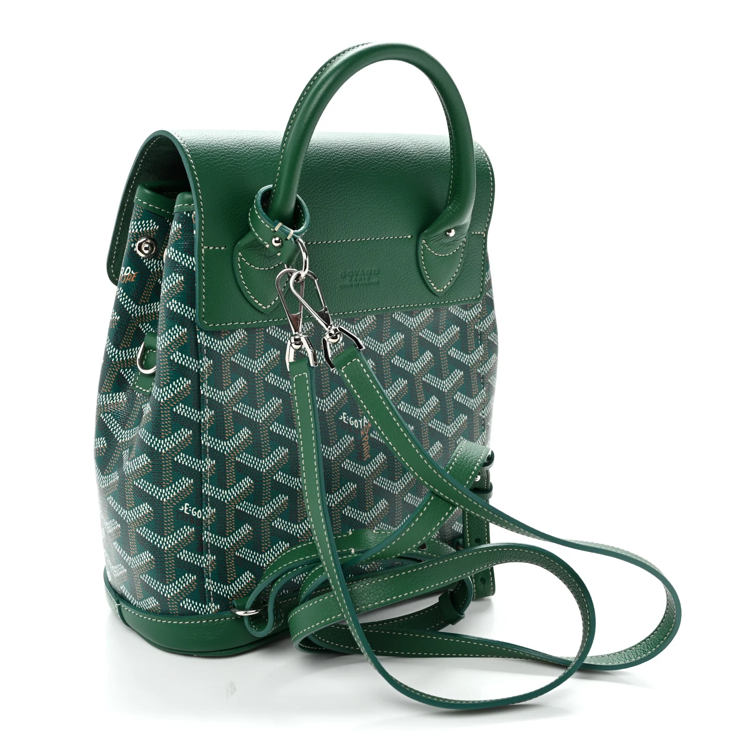 Goyardine Calfskin Mini Alpin Backpack Green