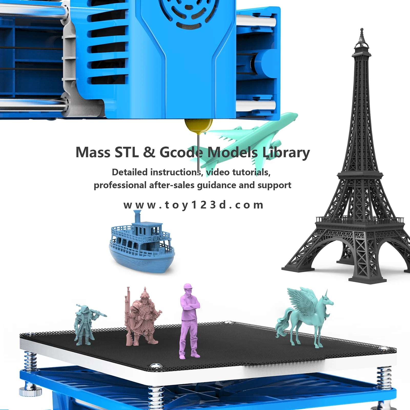 3D Printer Mini Desktop Printing Machine for Beginners Household Education(Black)(Black) - Image 5