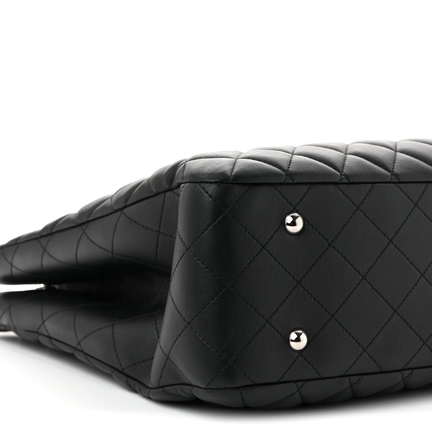 Calfskin Quilted Large Classic Shopping Tote Black