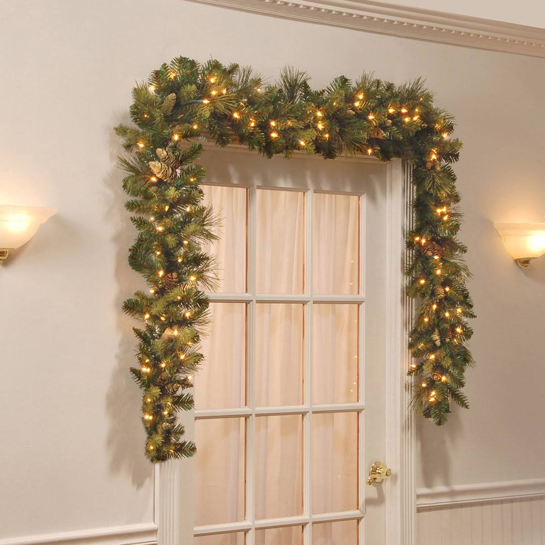 Carolina 9' Pre-Lit Garland with 100 Warm Clear/White Lights