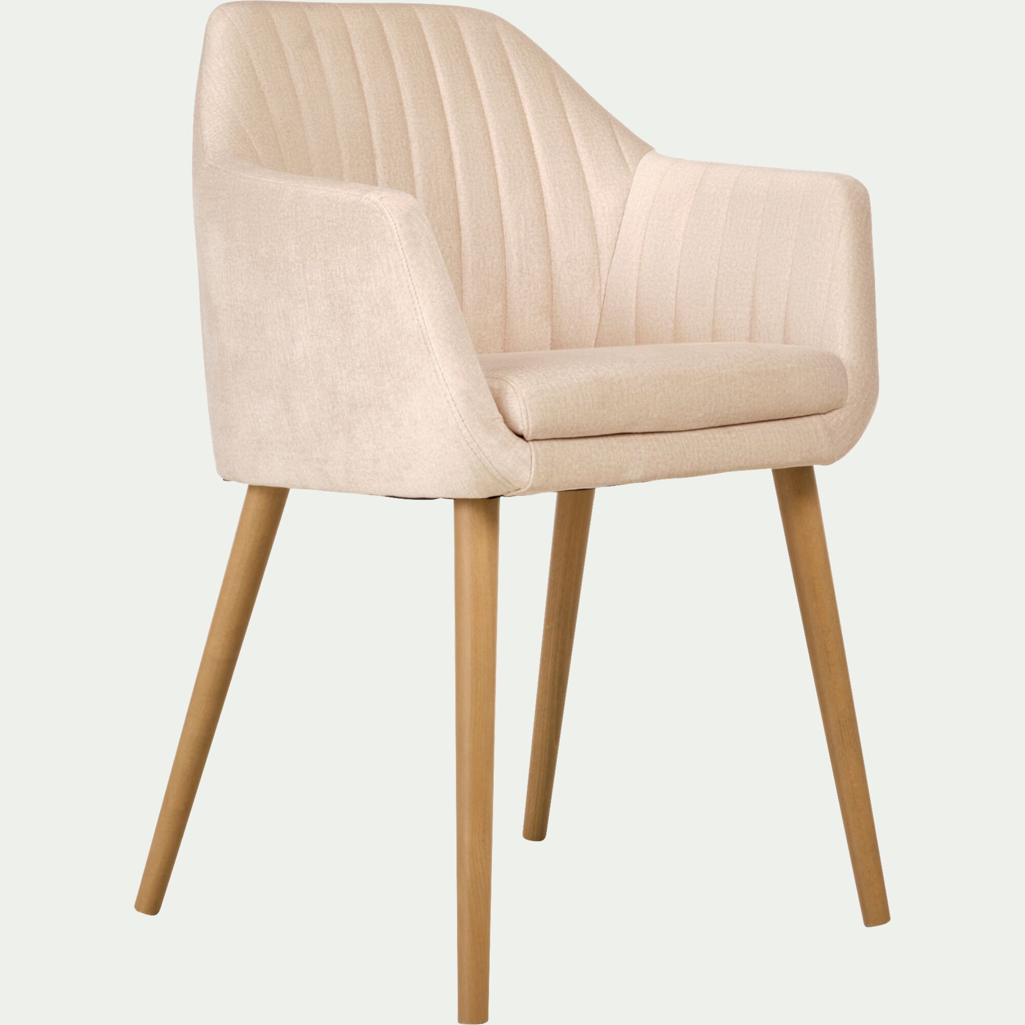 ZENICA - Chaise en tissu avec accoudoirs - beige