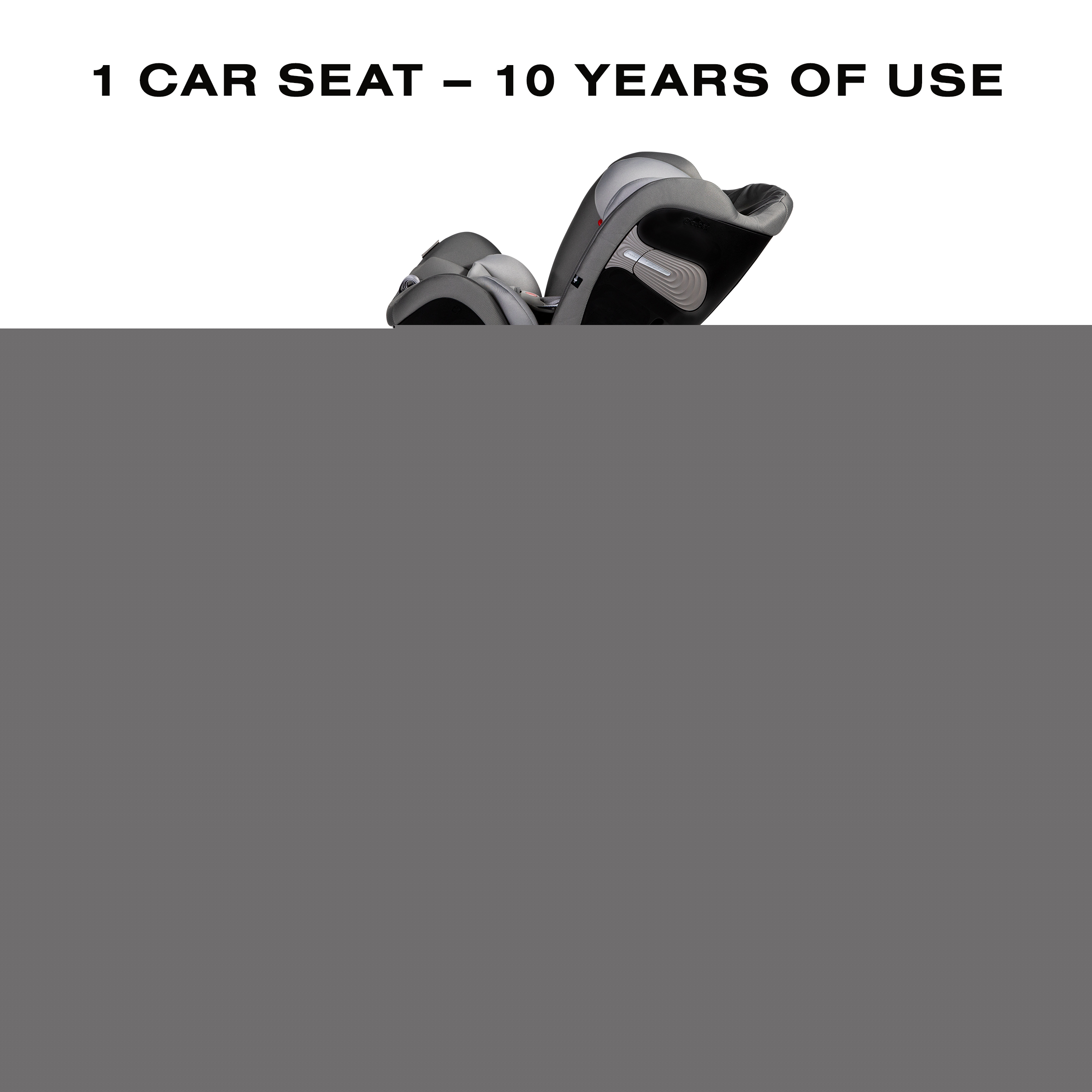 Eternis S. All-in-One Convertible Car Seat. 12-Position Height-Adjustable Reclining Headrest. Side Impact Protection. Manhattan Grey. 120 lb (Non- Sensorsafe) - Image 4