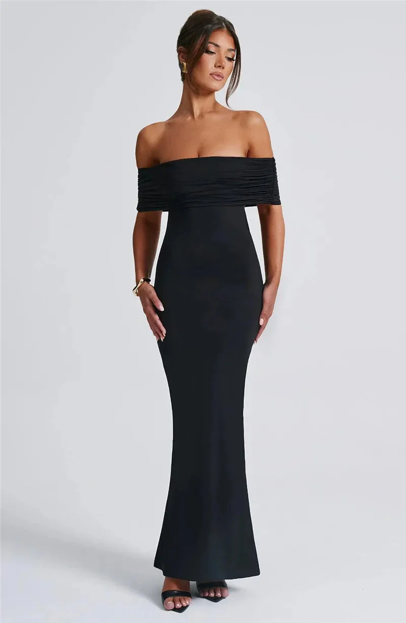 Robe maxi dos nu sans bretelles pour femmes