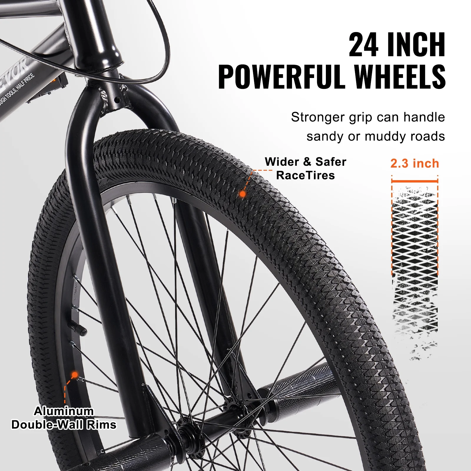 BMX Bike, 24-Inch Wheel Freestyle Bike, BMX Race Bike with 4 Pegs, Beginner-Level BMX to Advanced Riders, BMX Bicycles for Teen Adult Men Women, Durable Hi-Ten Steel Frame, Easy to Assemble - Image 7
