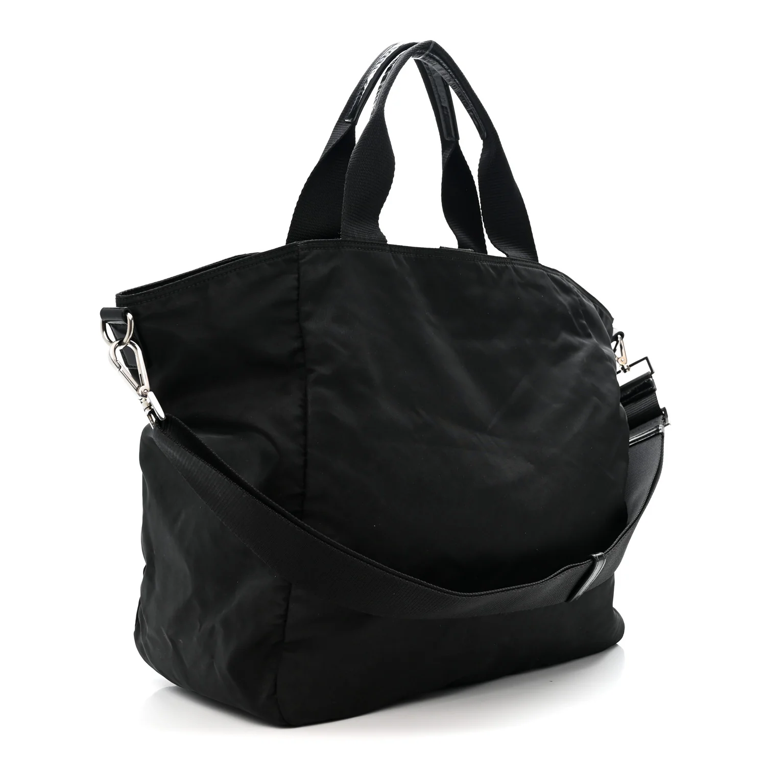 Tessuto Nylon Zip Convertible Tote Black