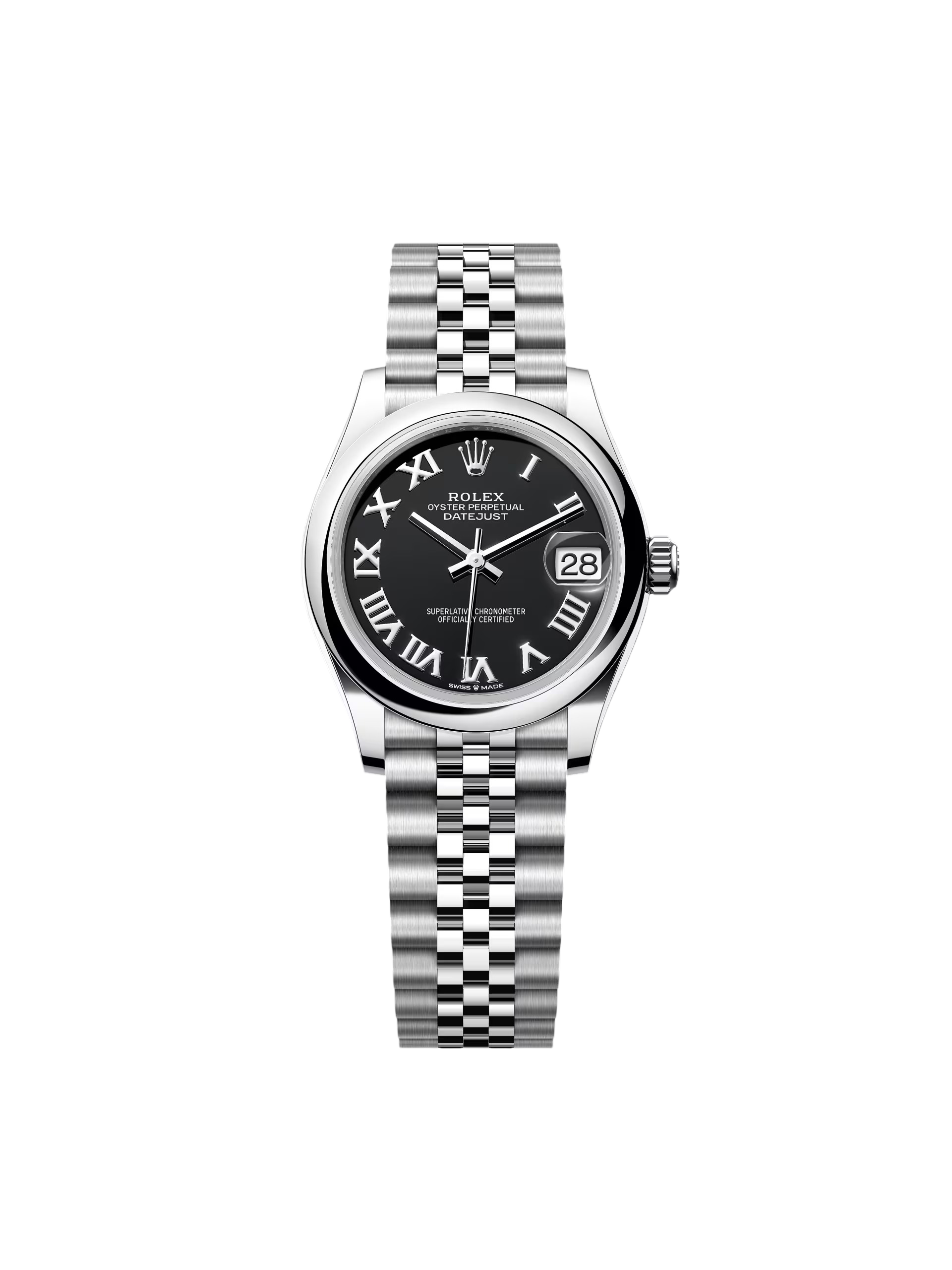 【Super Clone】RLX Datejust m278240-0001/0002 31mm Black Roman Domed Bezel Oyster Oystersteel