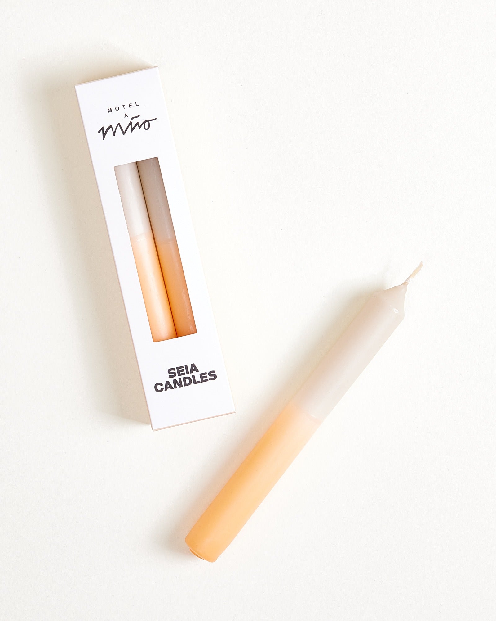 SEIA - TAPER CANDLE SET OF 2 PEACH SAND