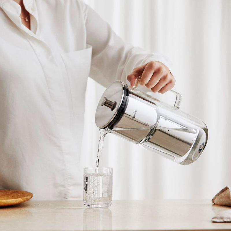 Purifier vannfilterkanne 1,18L klart glass/stål