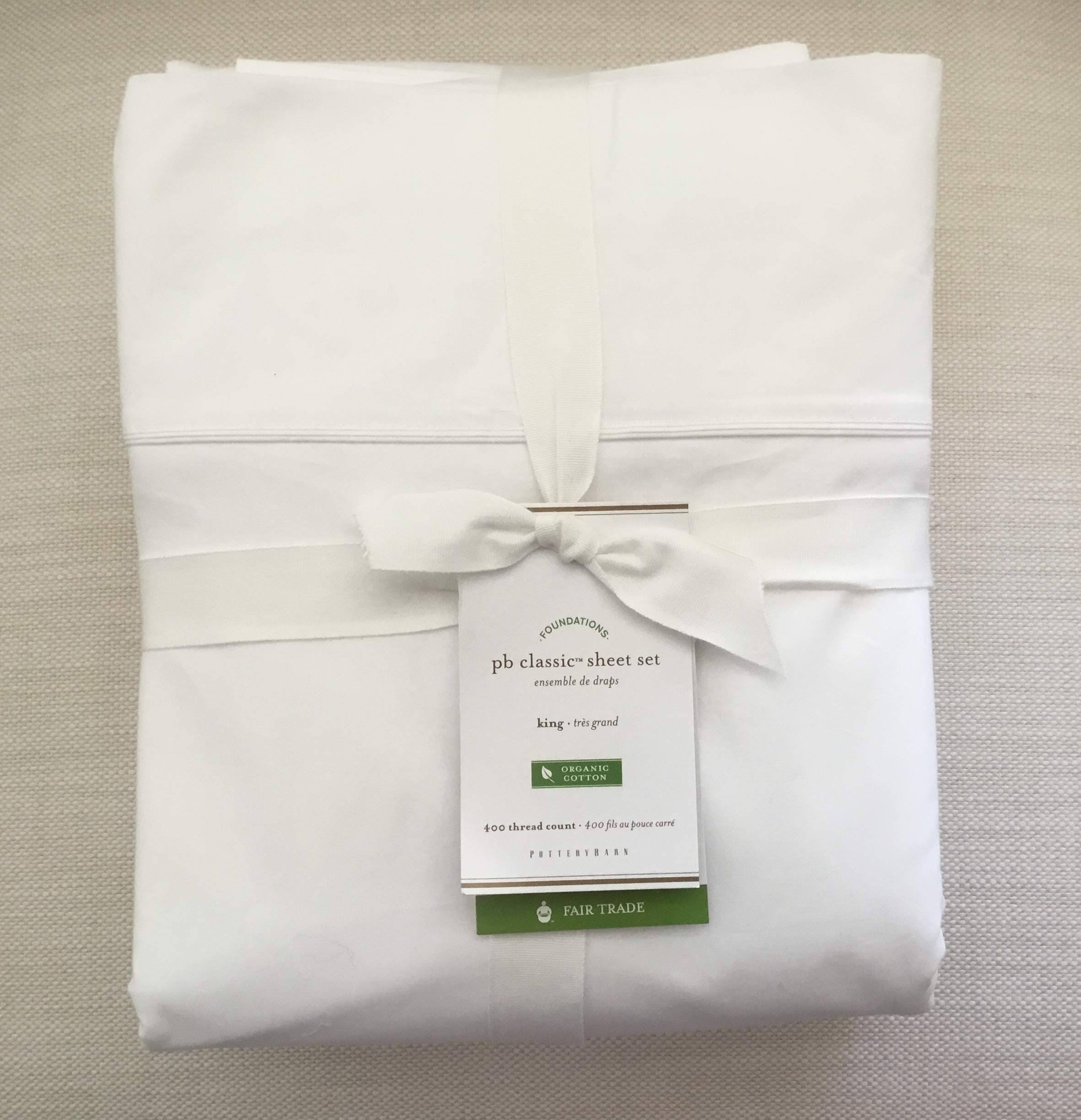 Pottery Barn Classic 400 Thread Count Sheet Set~King~White~