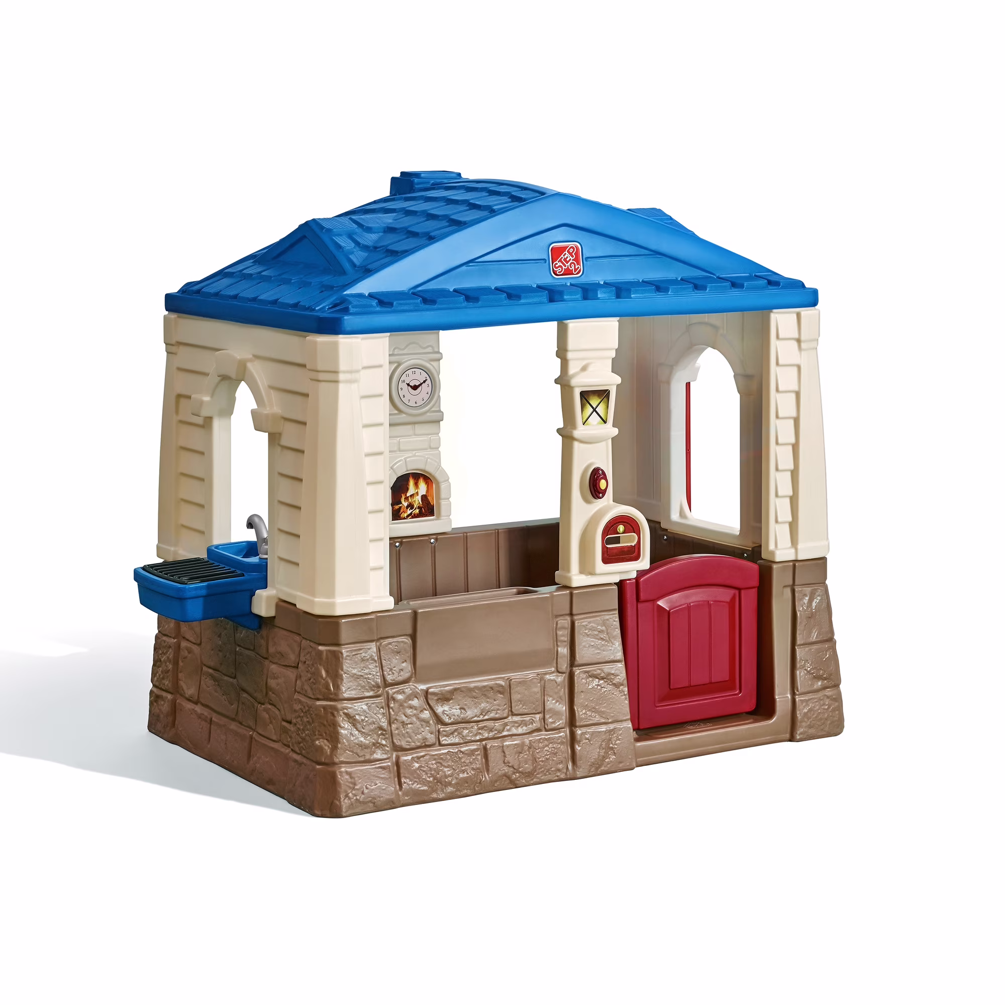 Neat Tidy Cottage II Brown Playhouse Plastic Kids Outdoor Toy(Brown) - Image 5