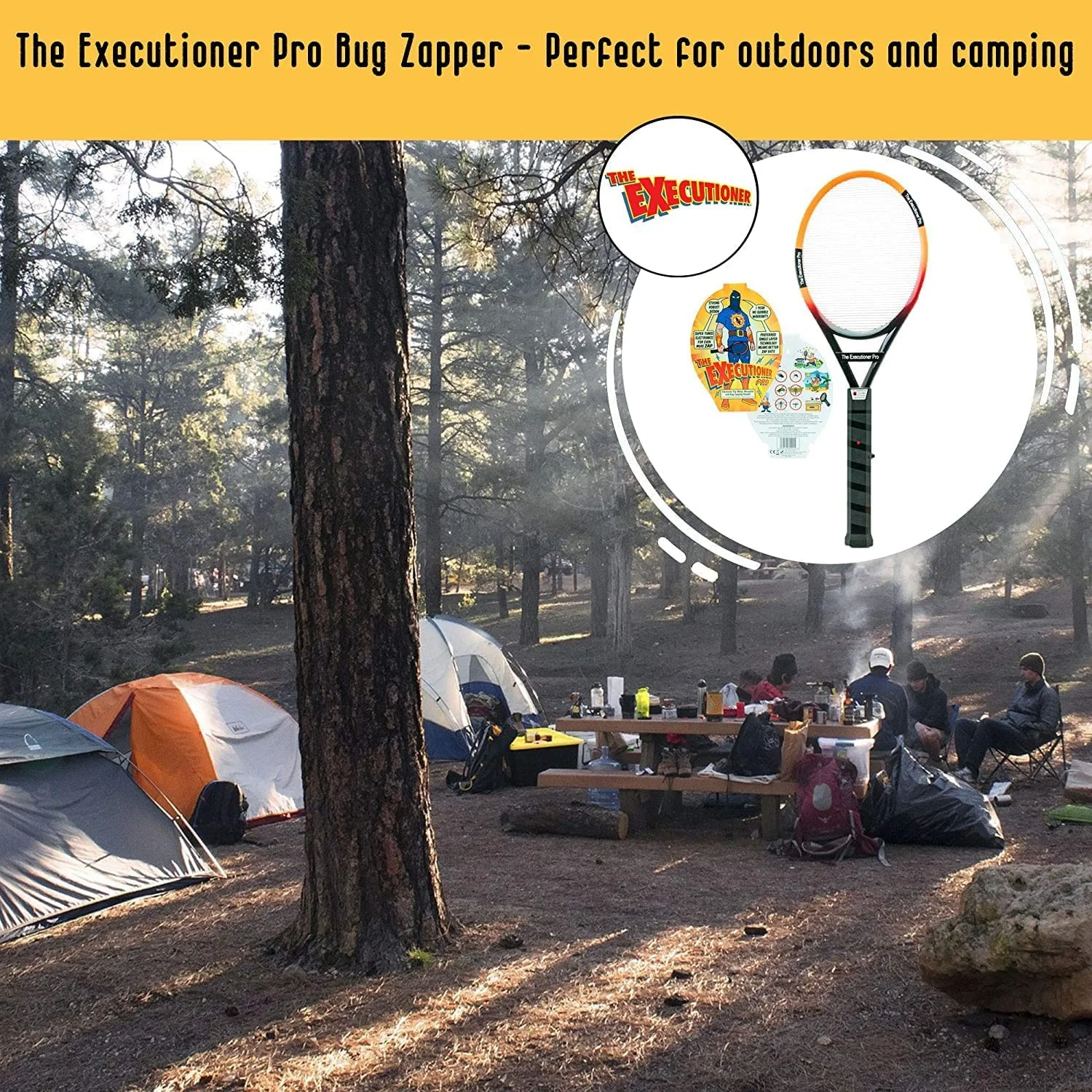 Pro 2 pack Fly Swatter Racket Bug Zapper Indoor Outdoor 55cm - Image 3