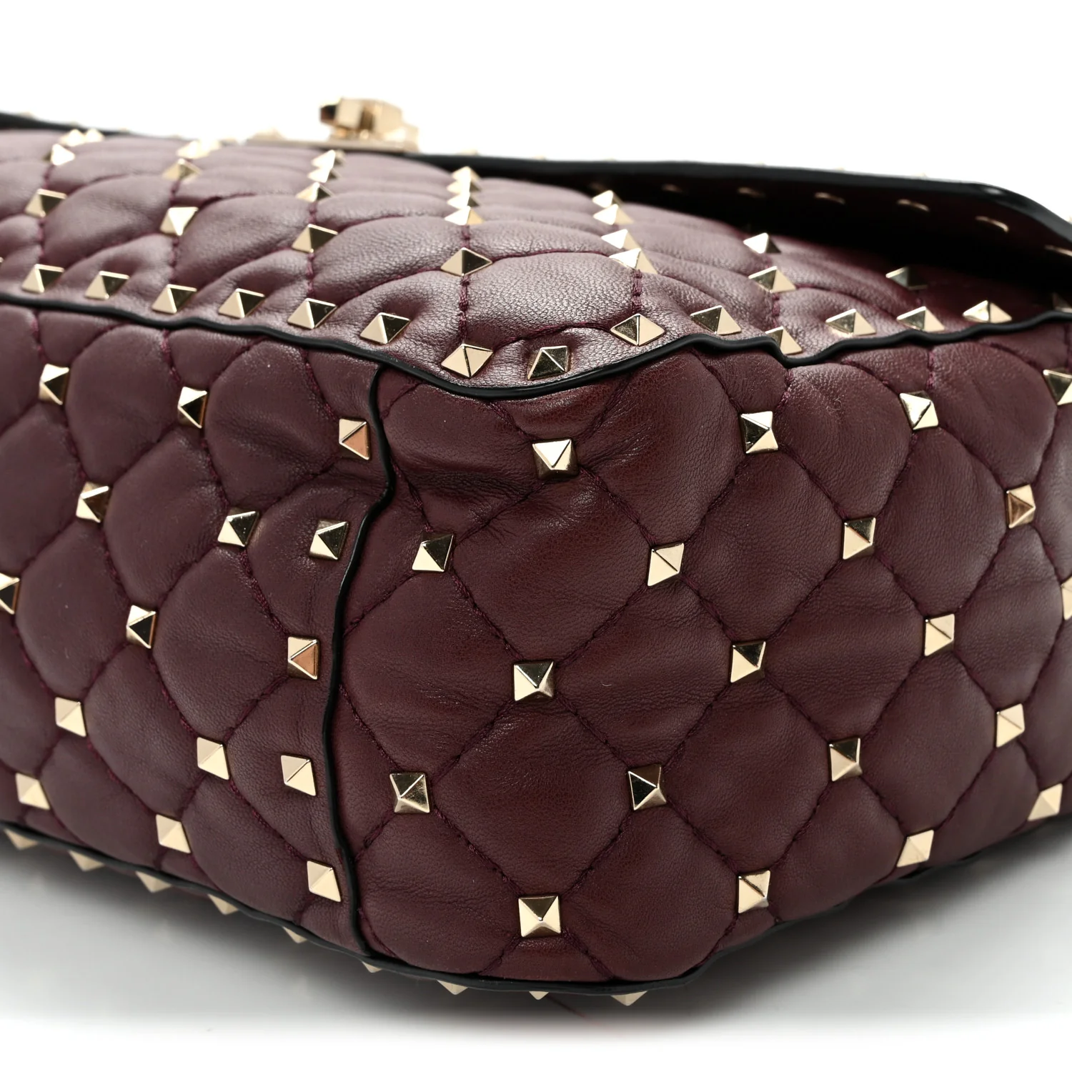 Nappa Large Rockstud Spike Shoulder Bag Rubin