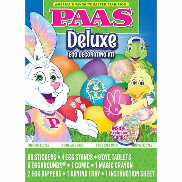 Paas Easter Egg Decorating and Dye Kit , Deluxe Eggs , 1 Kit, for Children Ages 2 Years and Up