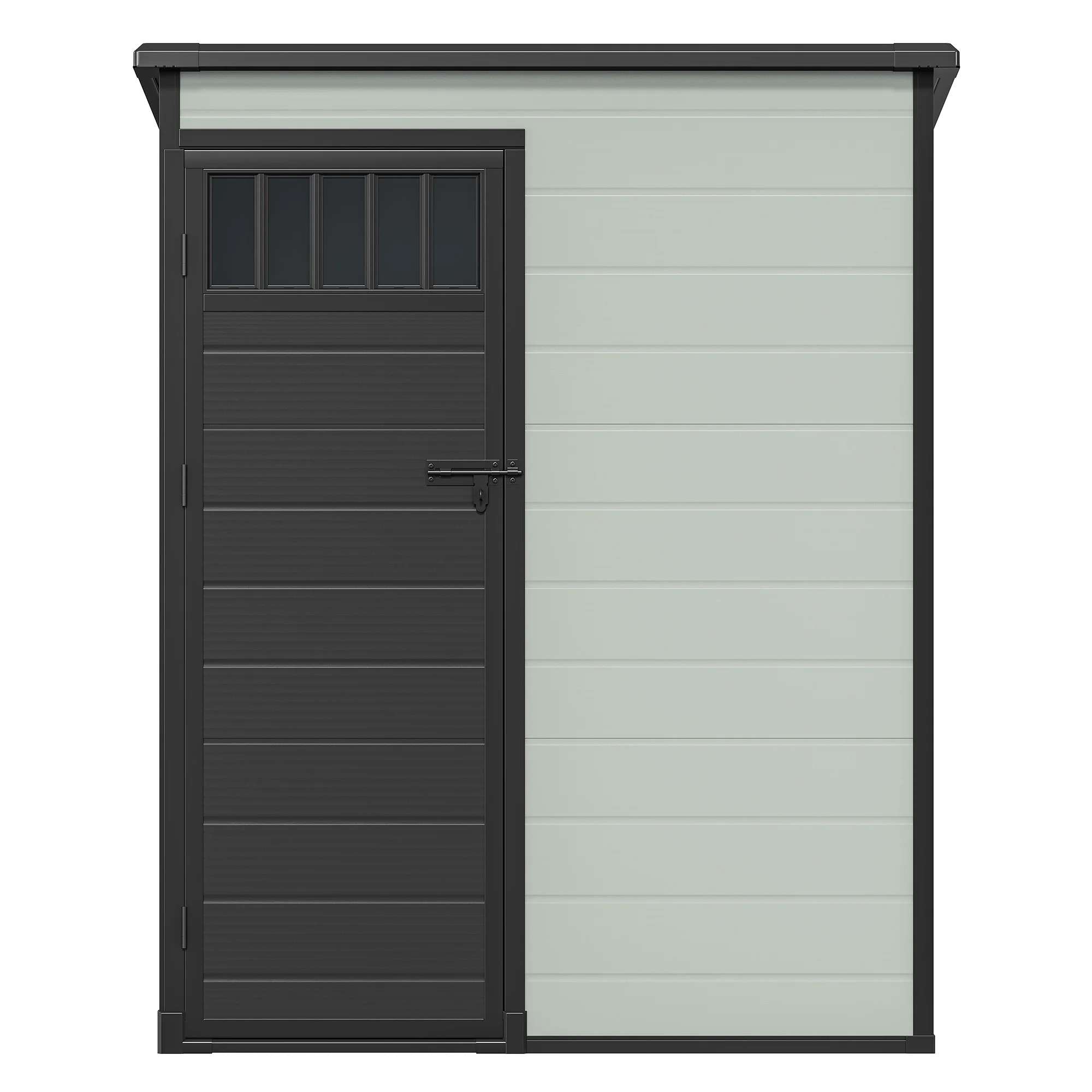 4.6��2.6��6.3 ft Resin Storage Shed with Window, Floor, Plastic Roof, Storage Cabinets for Brooms Vacuum Cleaners fits 65 to 68 inches, Winter Gear Box, Black(Black) - Image 10
