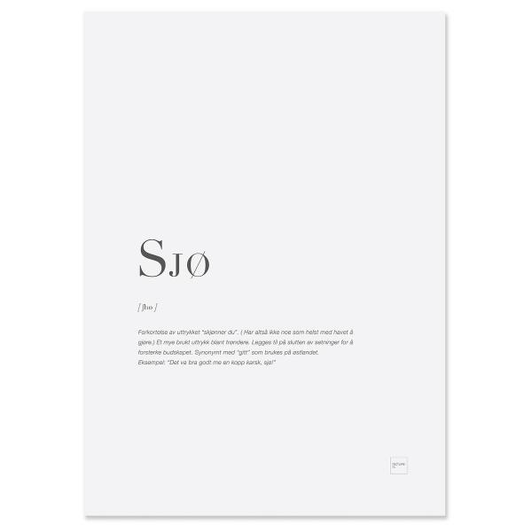 Poster Sjø 30x40 cm hvit