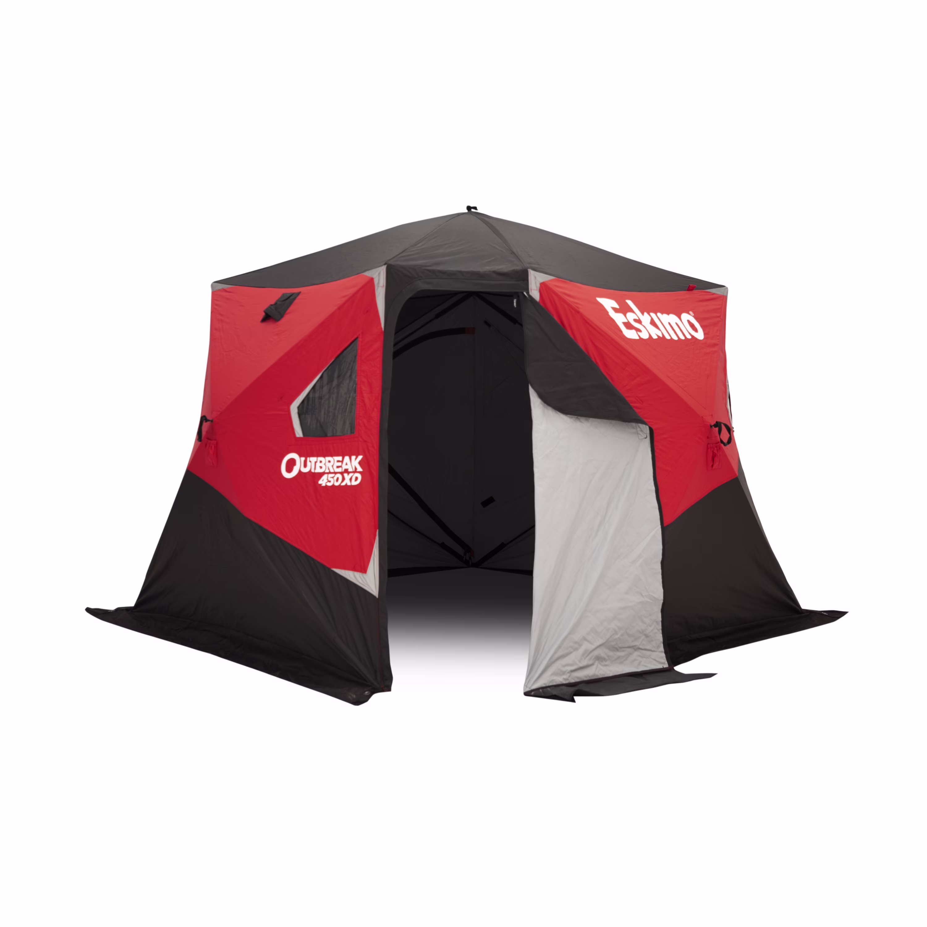 Eskimo Outbreak™ 450XD, Pop - up Portable Ice Shelter, Insulated, Red/Black, 4 - 5 Person Capacity, 40450