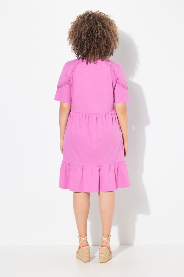 Epaulette Short Sleeve Jersey Dress