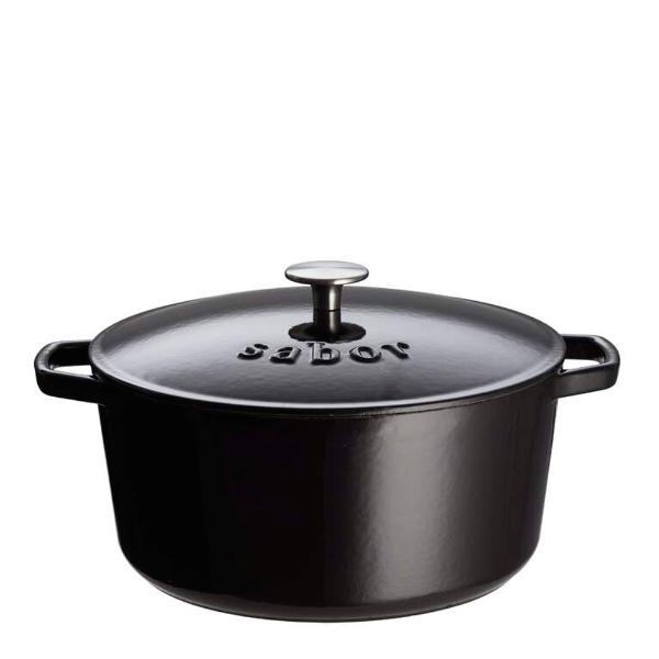 Støpejernsgryte 6,7L svart matt