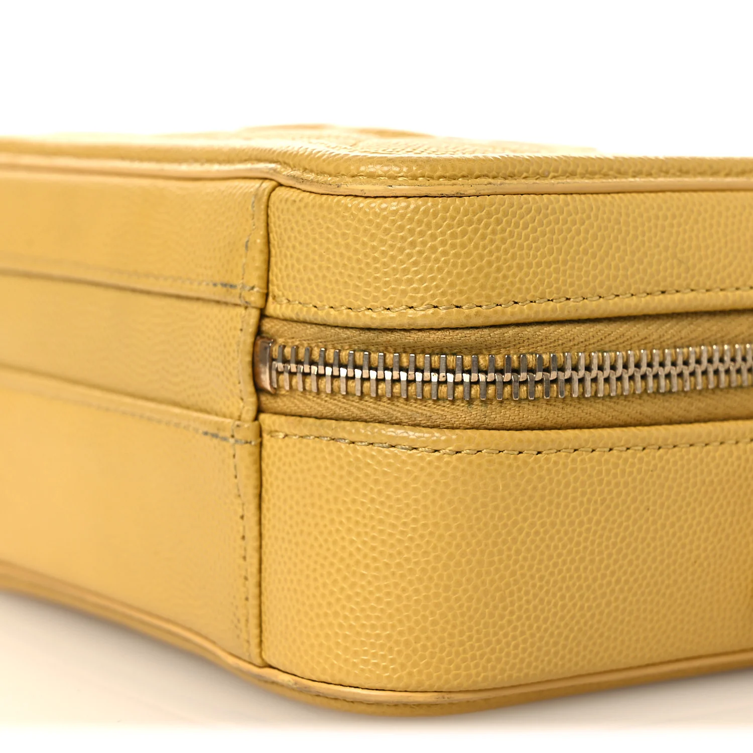 Caviar Quilted Small CC Filigree Vanity Case Yellow