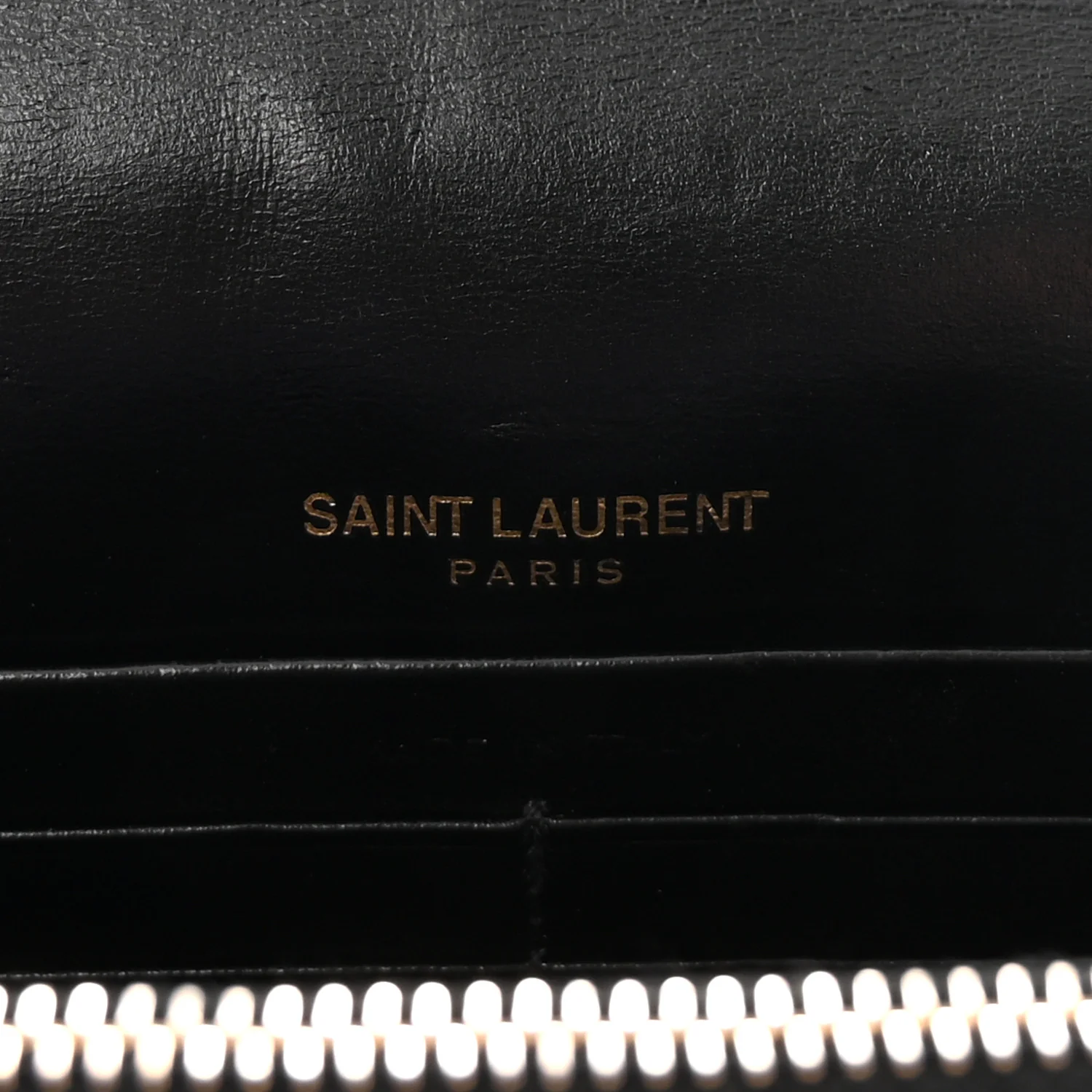 Calfskin Crocodile Embossed Kate Monogram Tassel Chain Wallet Black