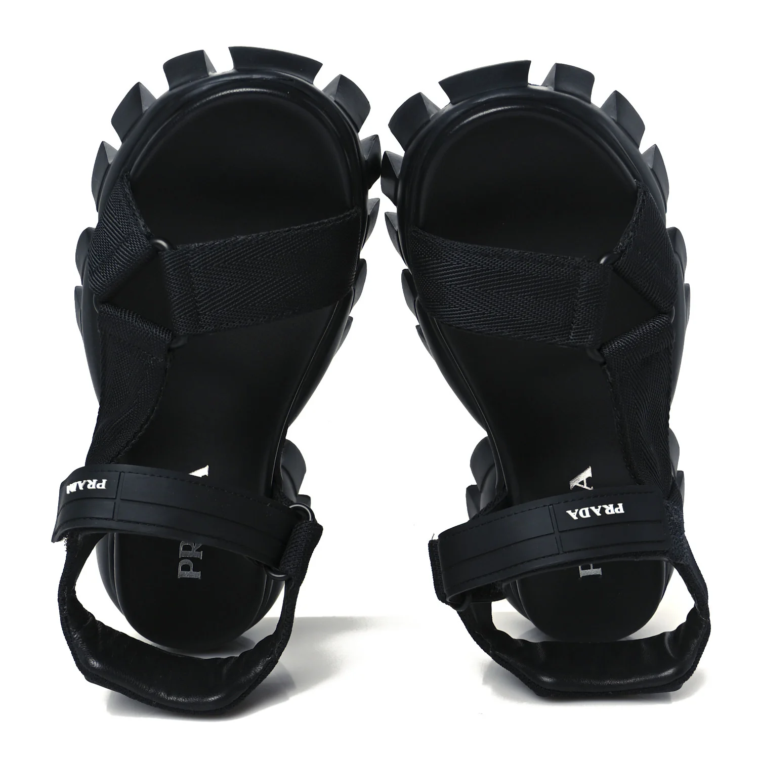 Nappa Logo Embossed Thunder Sole 50mm Sport Sandals 35.5 Black