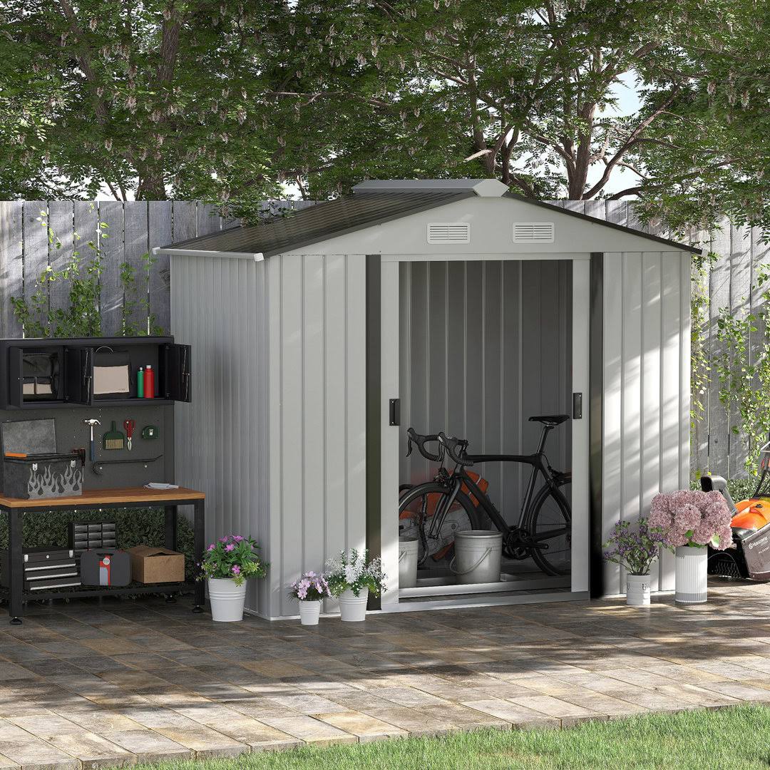 7 ft. W x 4 ft. D Metal Storage Shed Outsunny