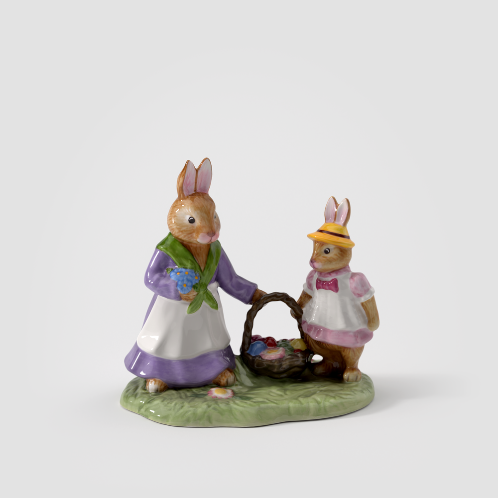 Bunny Tales Easter figurine - White, 5.1'' x 3.4'' x 4.9'', porcelain
