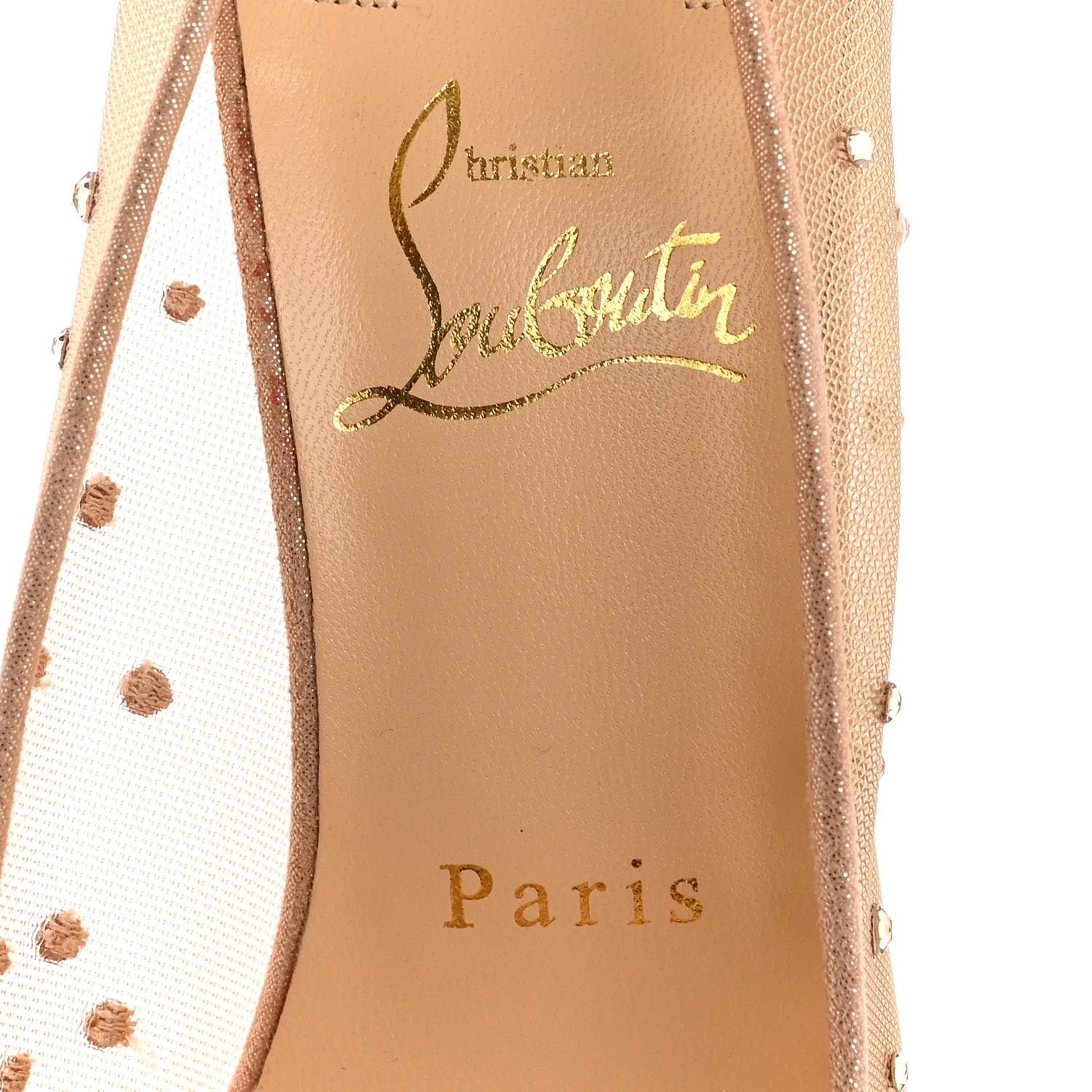 Suede Lame Crystal Strass Follies 100 Pumps  38.5 Light Silk