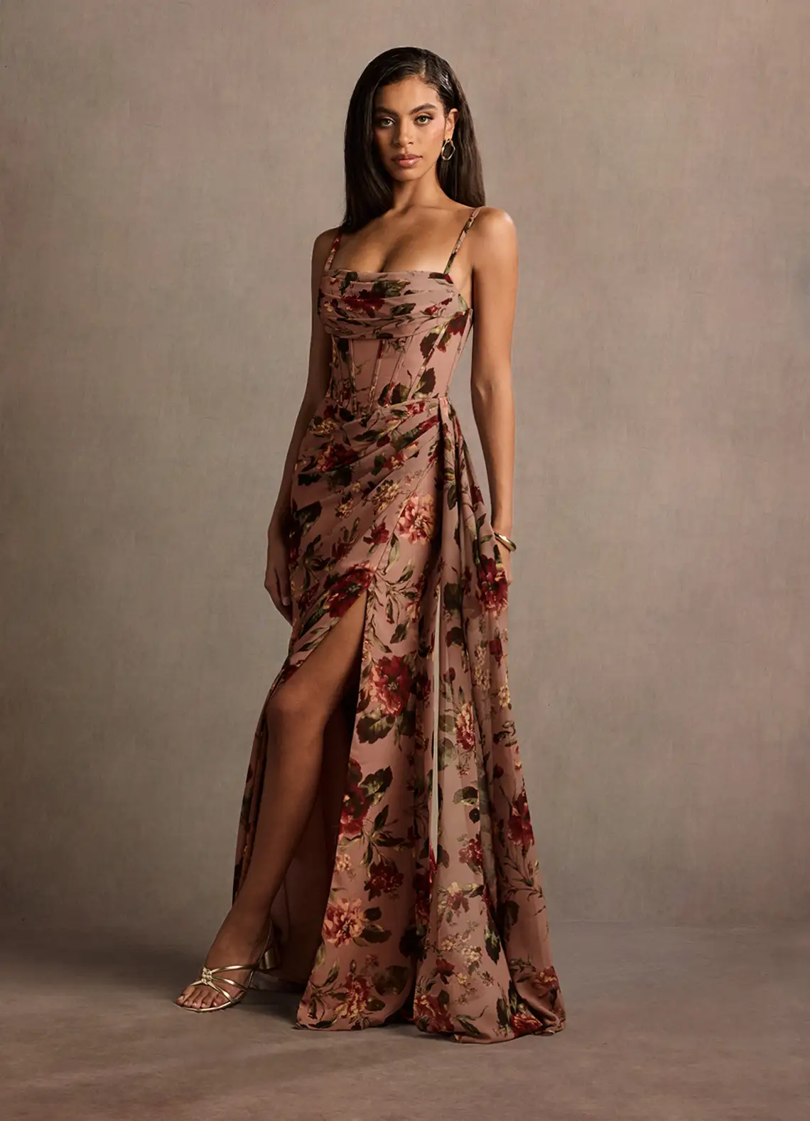 Aurra Mauve Multi Maxi Dress