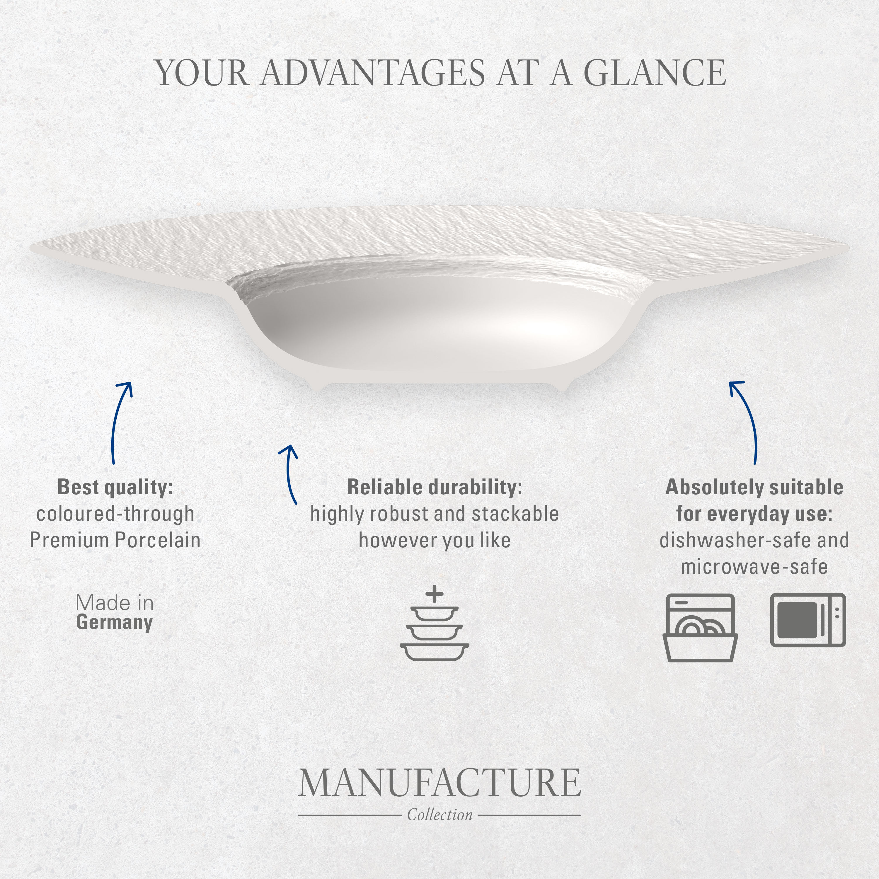 Manufacture Dinnerware set - White, Premium Porcelain