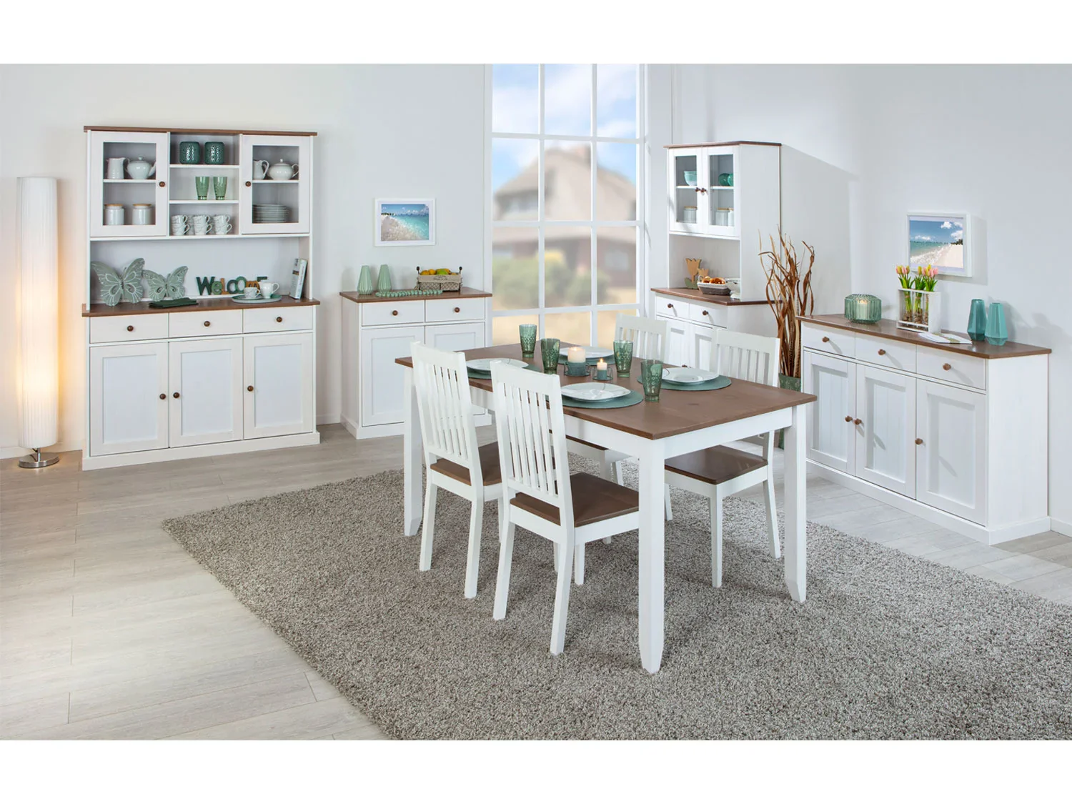 Inter Link Commode haut de gamme style campagnard, bois de pin