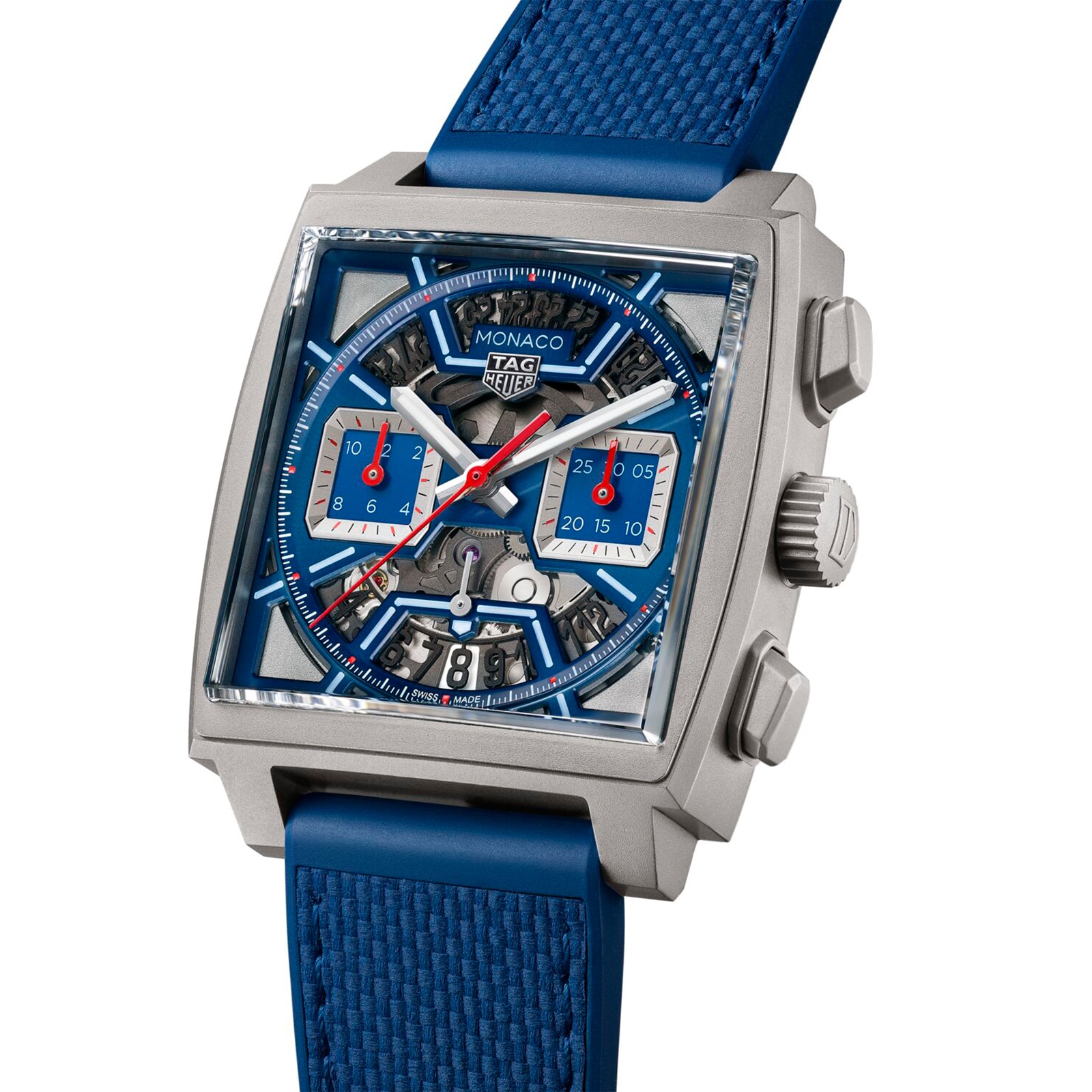 【Super Clone】TAG Heuer Monaco Chronograph 39mm Mens Watch Titanium Blue CBL2182.FT6235