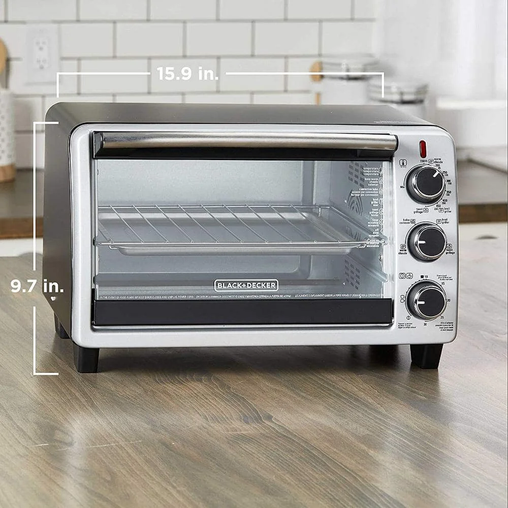 BLACK+DECKER 6 - Slice Toaster Oven, Black, TO1950SBD