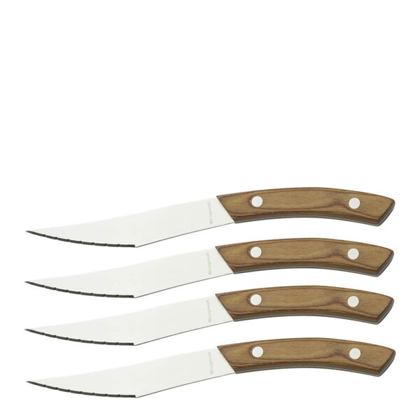 Napoli pizza-/grillkniv 4 stk stål med lyst håndtak