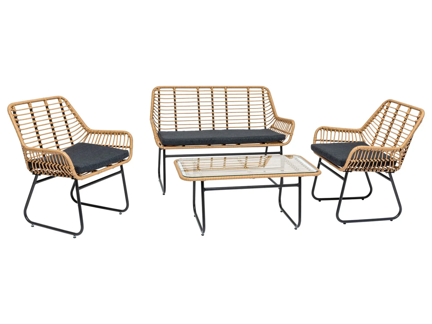 LIVARNO home Salon de jardin Rope, 4 pices