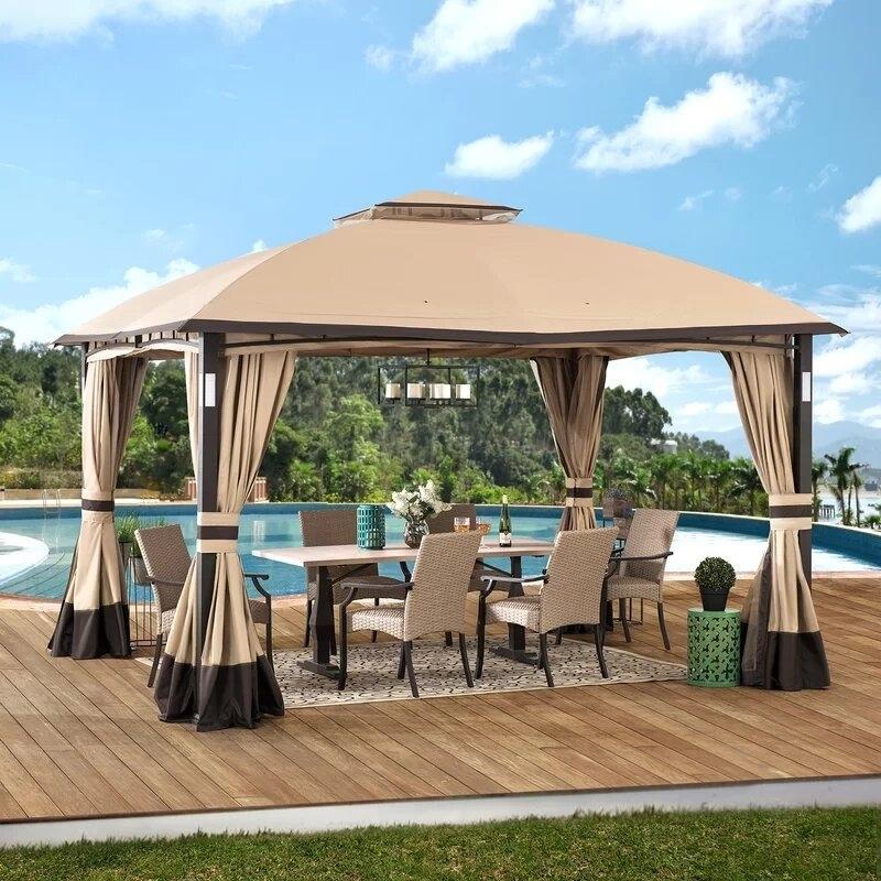 Gazebo de patio en acier Moorehead 12 pi de largeur x 10 pi de profondeur