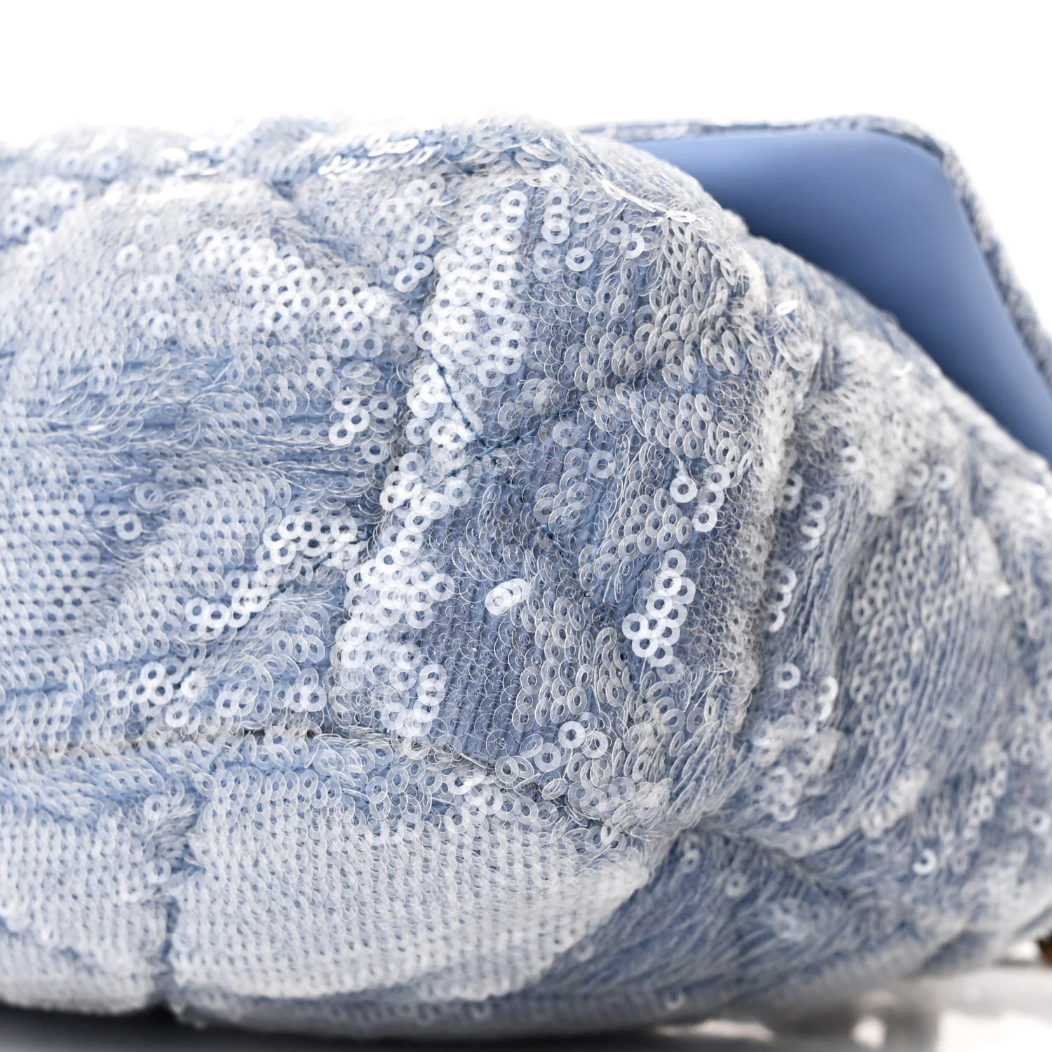 Sequin Quilted Medium Chanel 19 Flap Light Blue