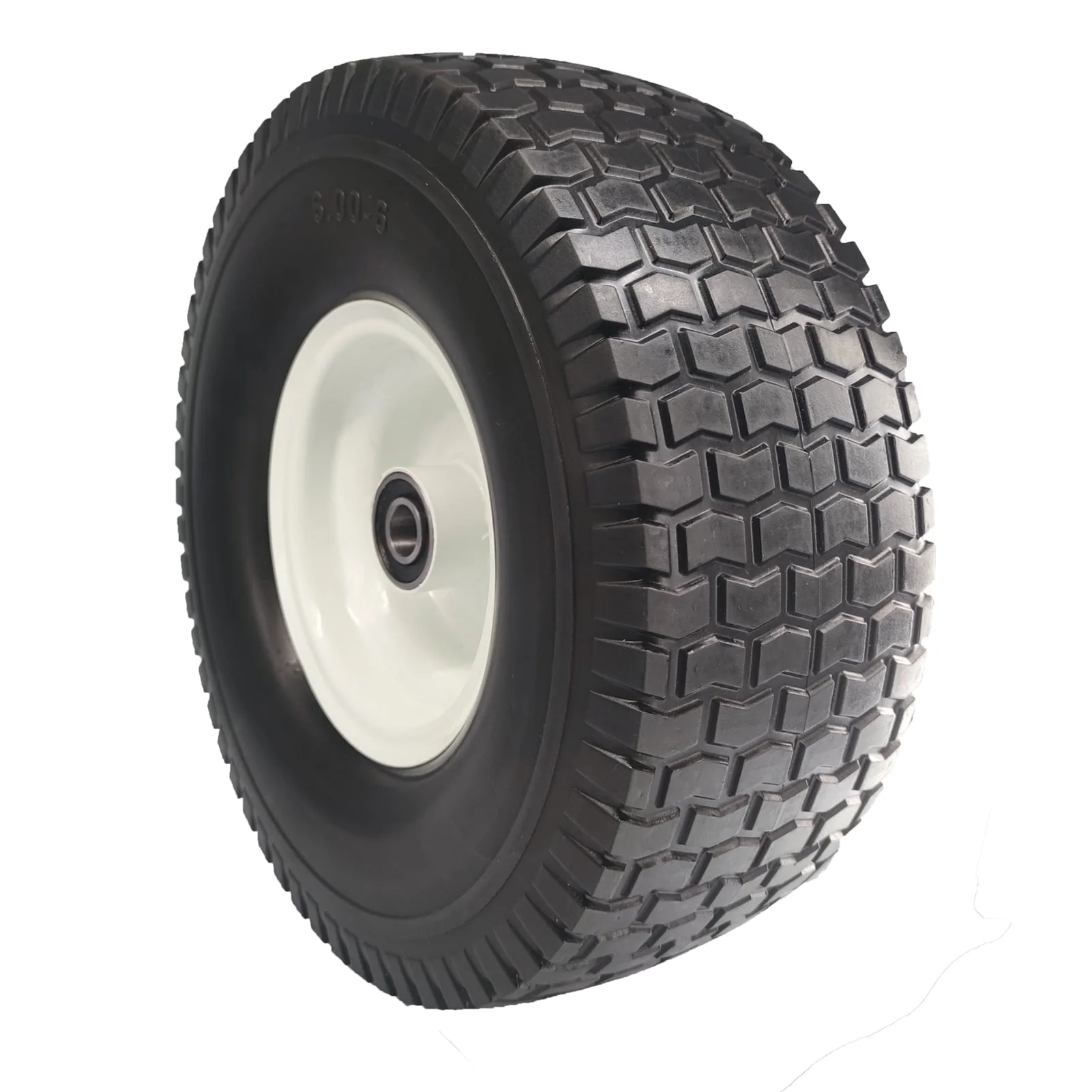 Flat Free Lawn Mower Tires 15x6.00 - 6 with 3/4 & 5/8 Bearings, 3