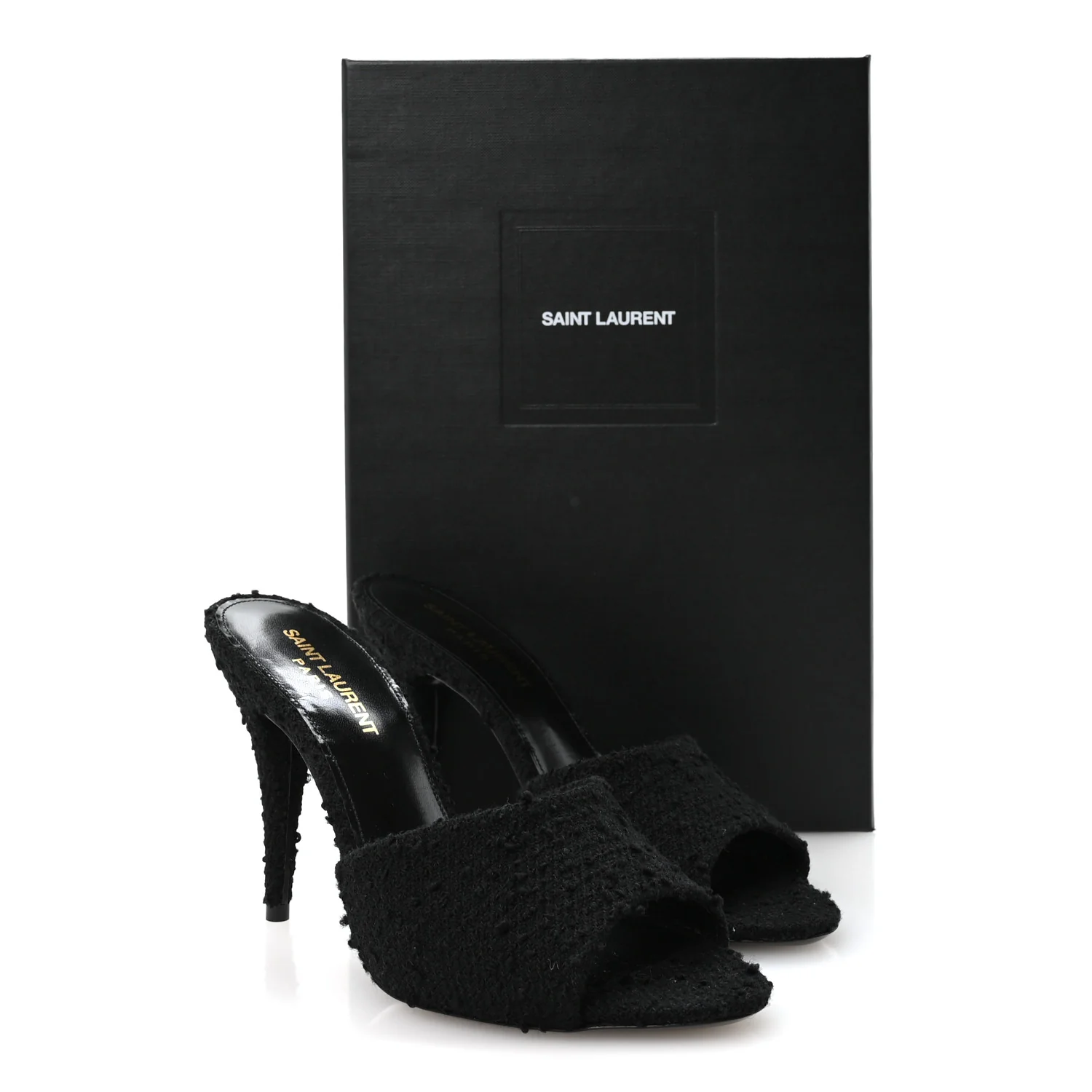 Boucle Tweed La 16 95 Mule Sandals 37 Black