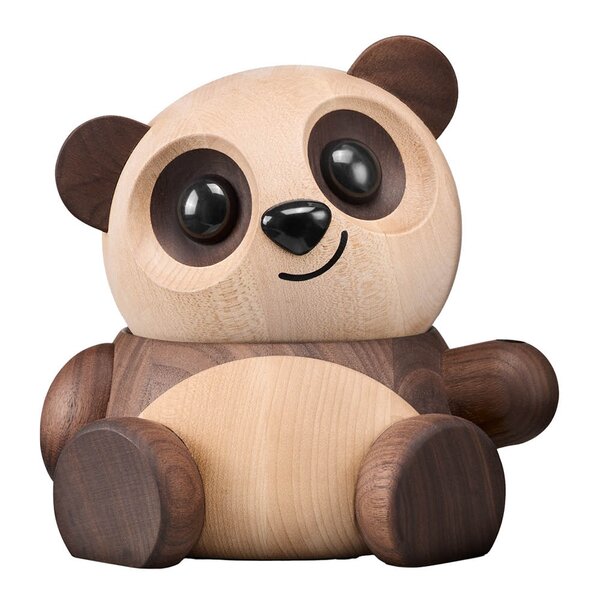 Bao Bao panda trefigur 16 cm ask/valnøtt