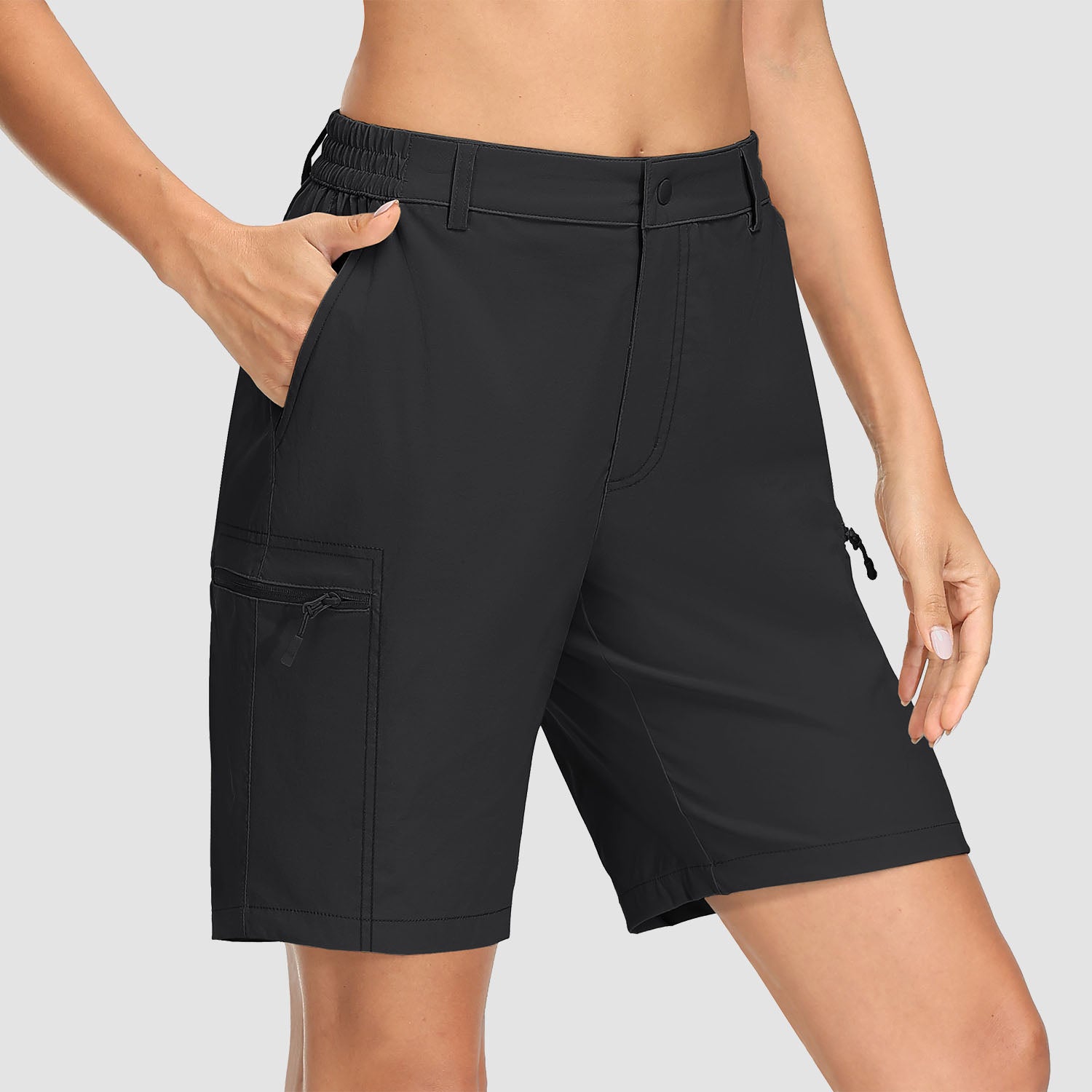 Short de randonnée pour femme avec 5 poches, tissu ripstop déperlant, séchage rapide