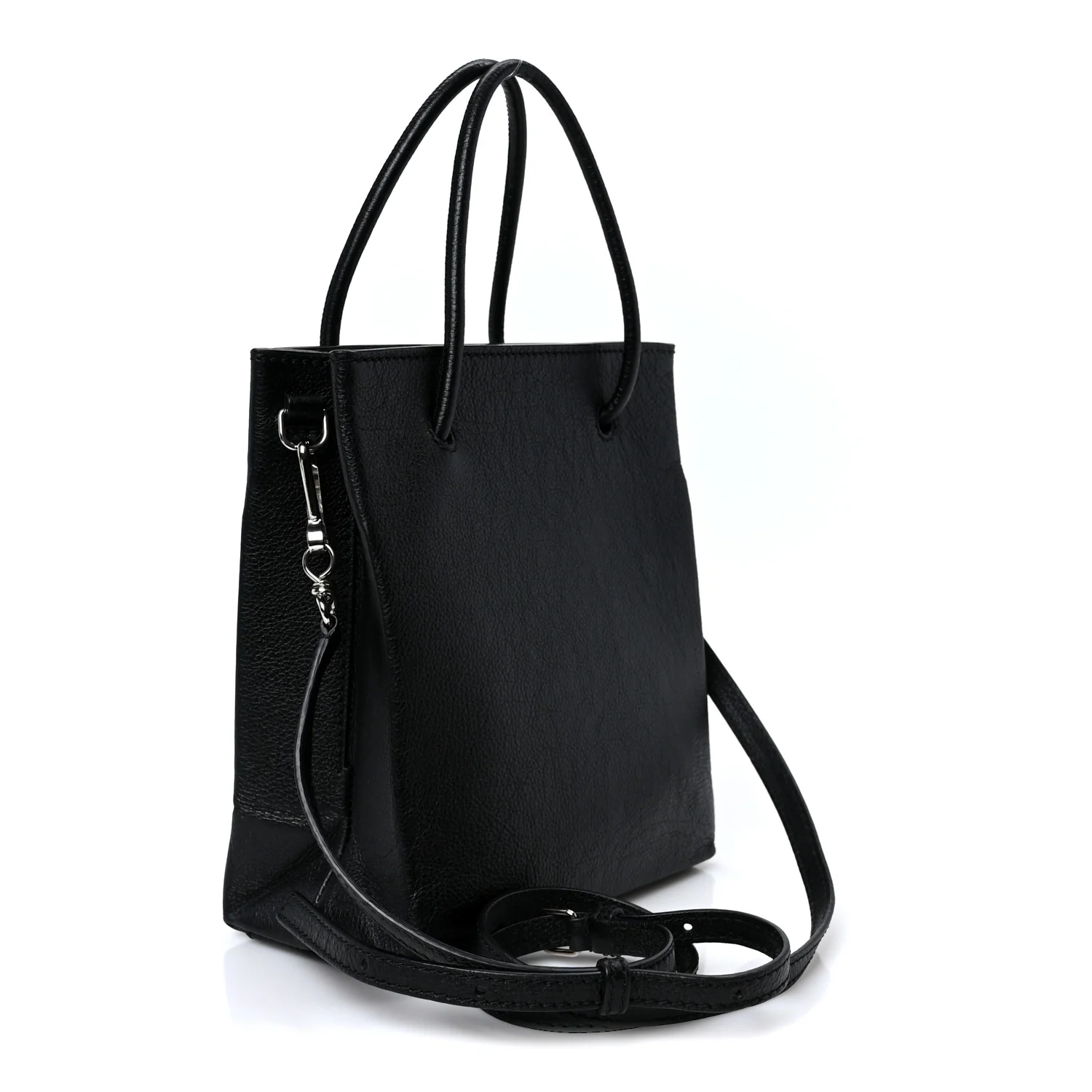 Calfskin Logo XXS Shopping Tote Black