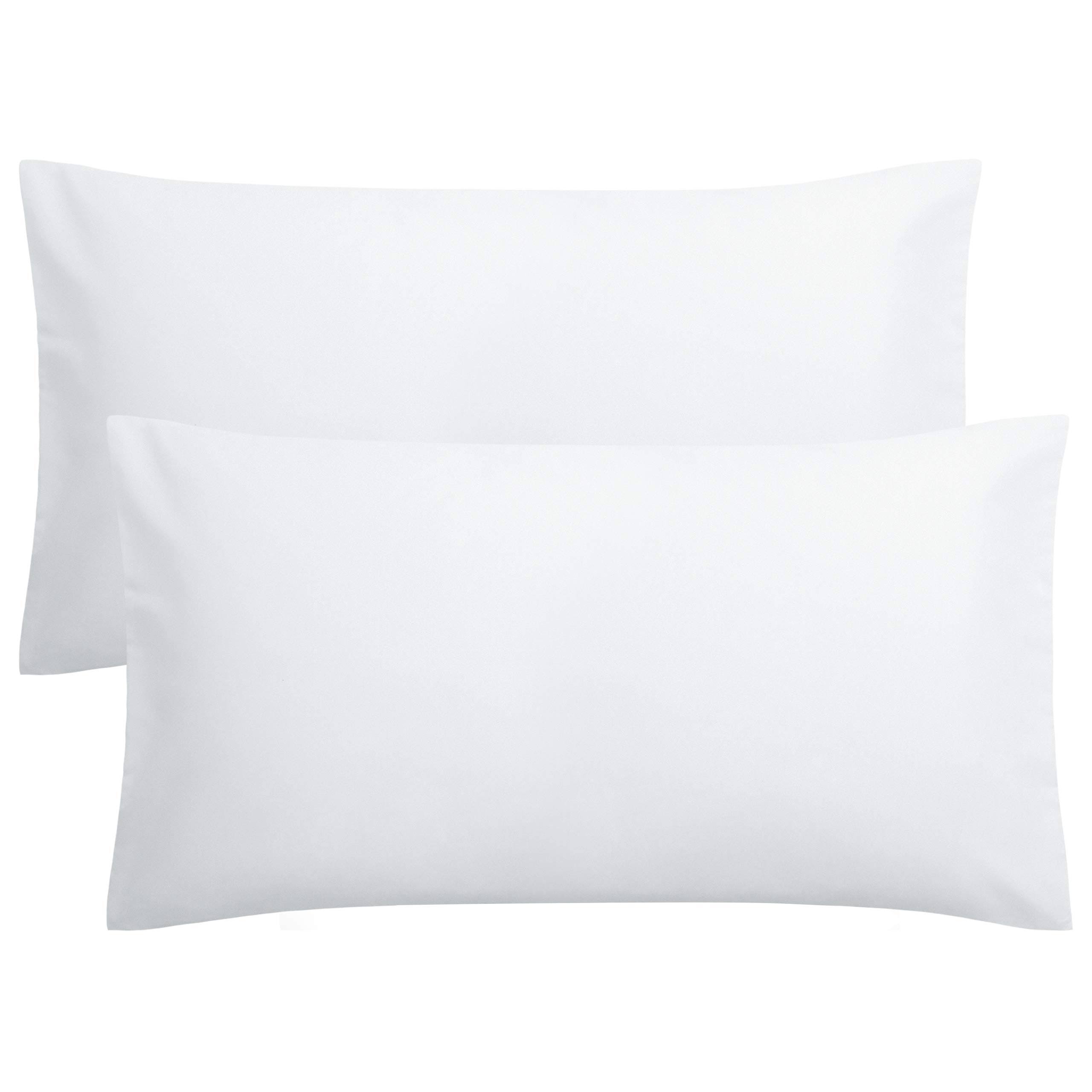 FLXXIE 2 Pack 100% Brushed 1800 Microfiber Plain King Pillowcases, Wrinkle and Stain Resistant, Soft and Cozy Envelope Closure Bed Pillow Cases, Whit